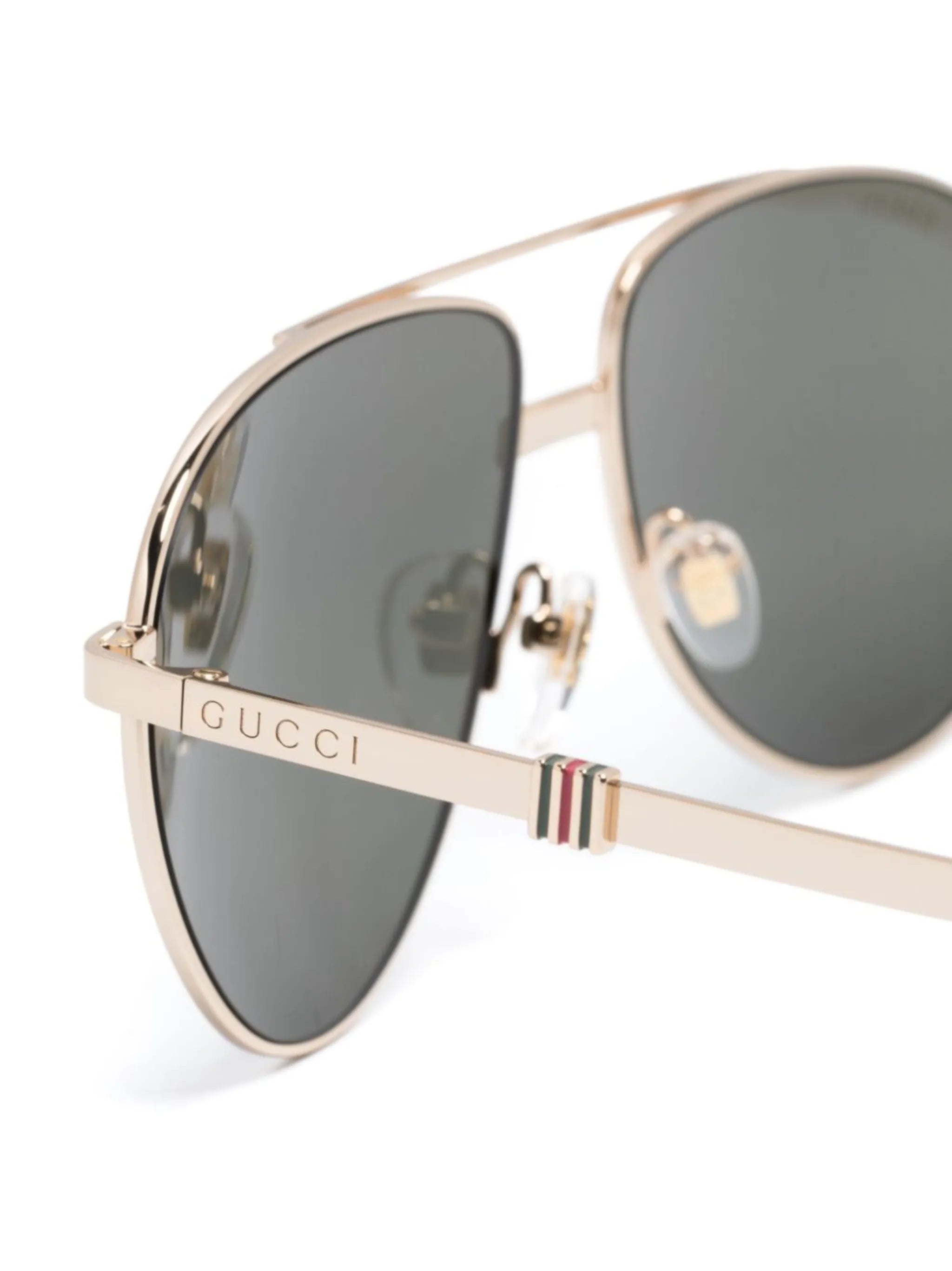 Web-detail pilot-frame sunglasses