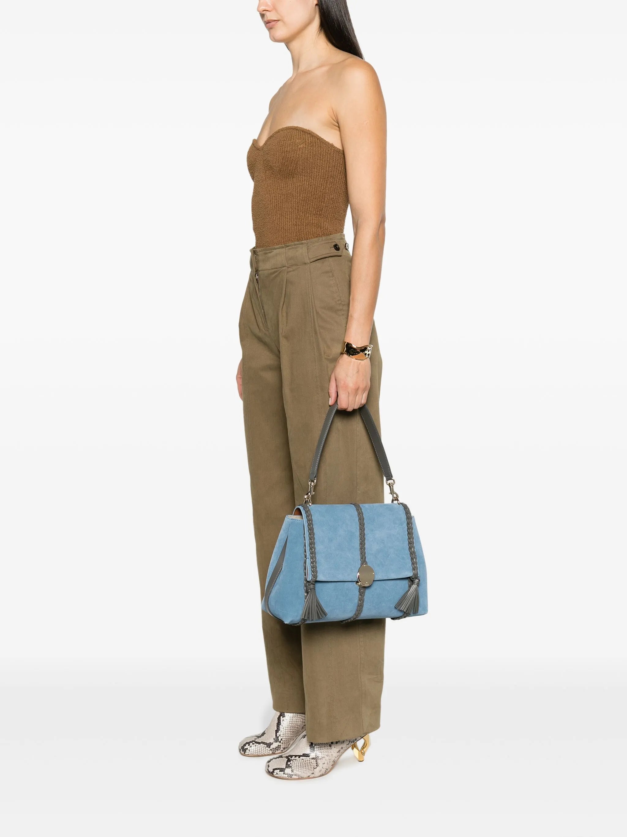 medium Penelope suede shoulder bag