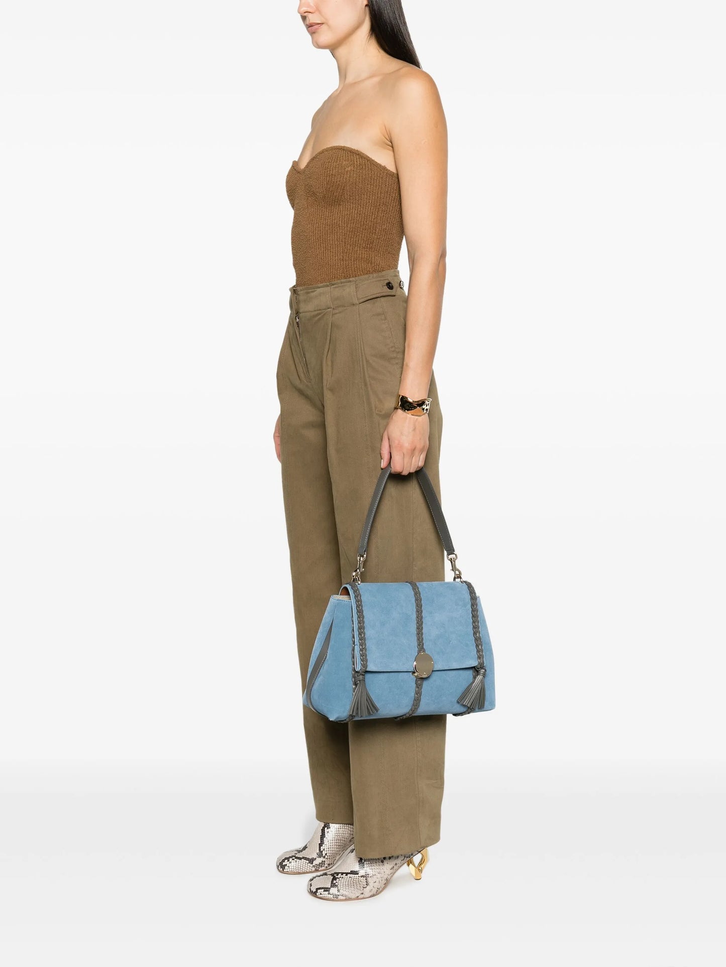 medium Penelope suede shoulder bag