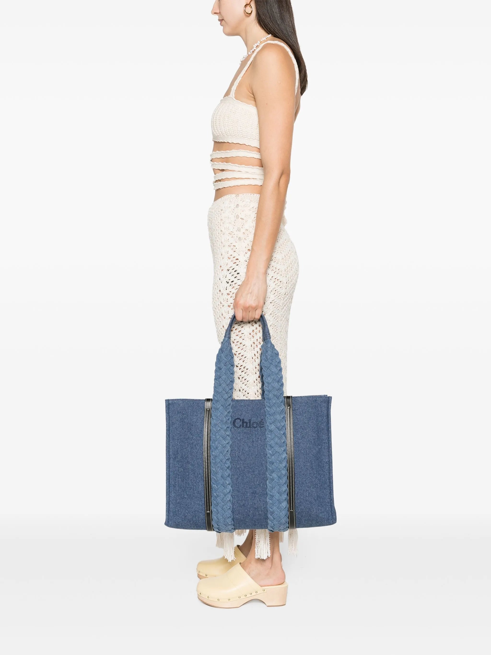 large Woody denim tote bag