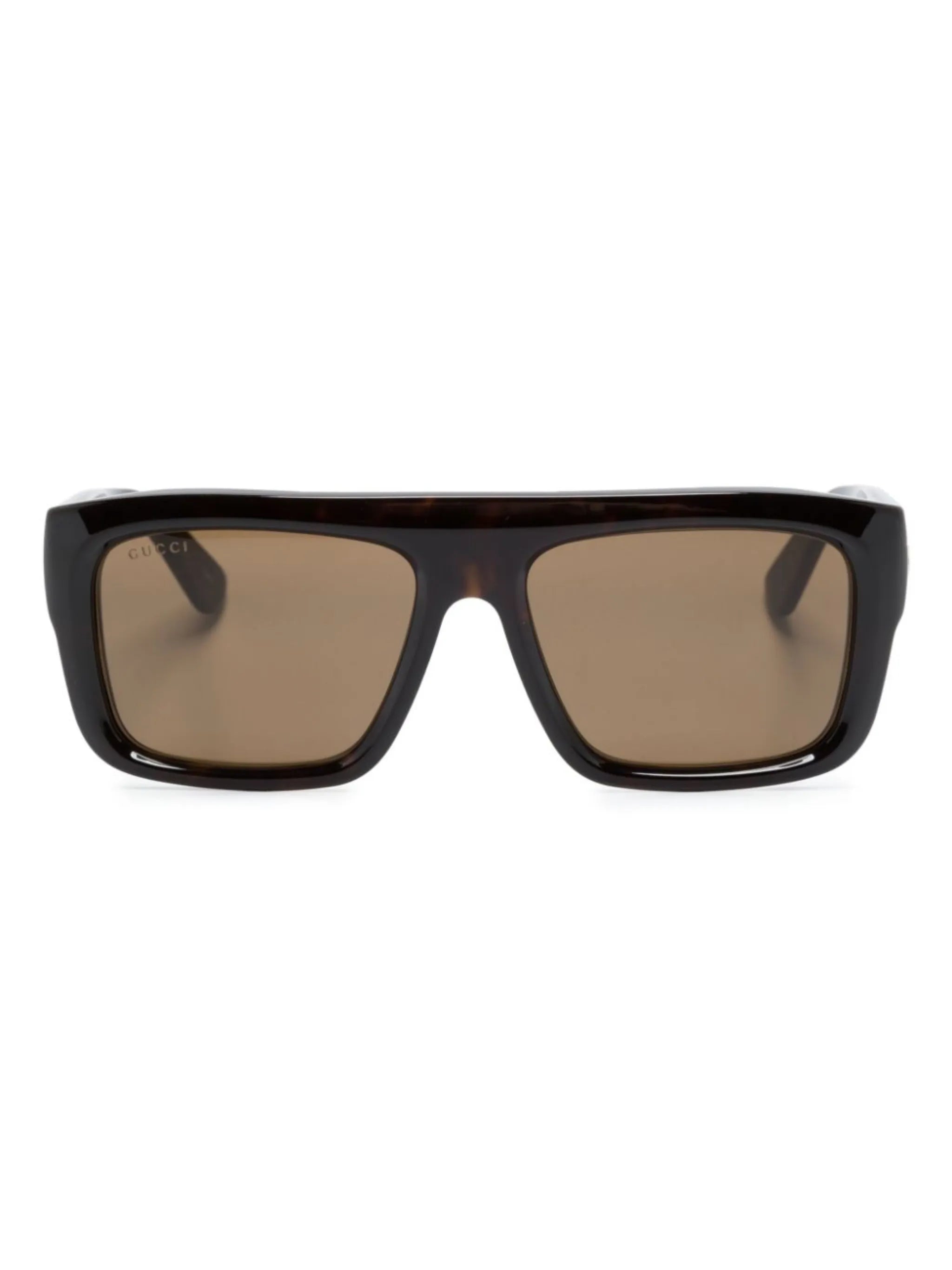 logo-engraved rectangle-frame sunglasses