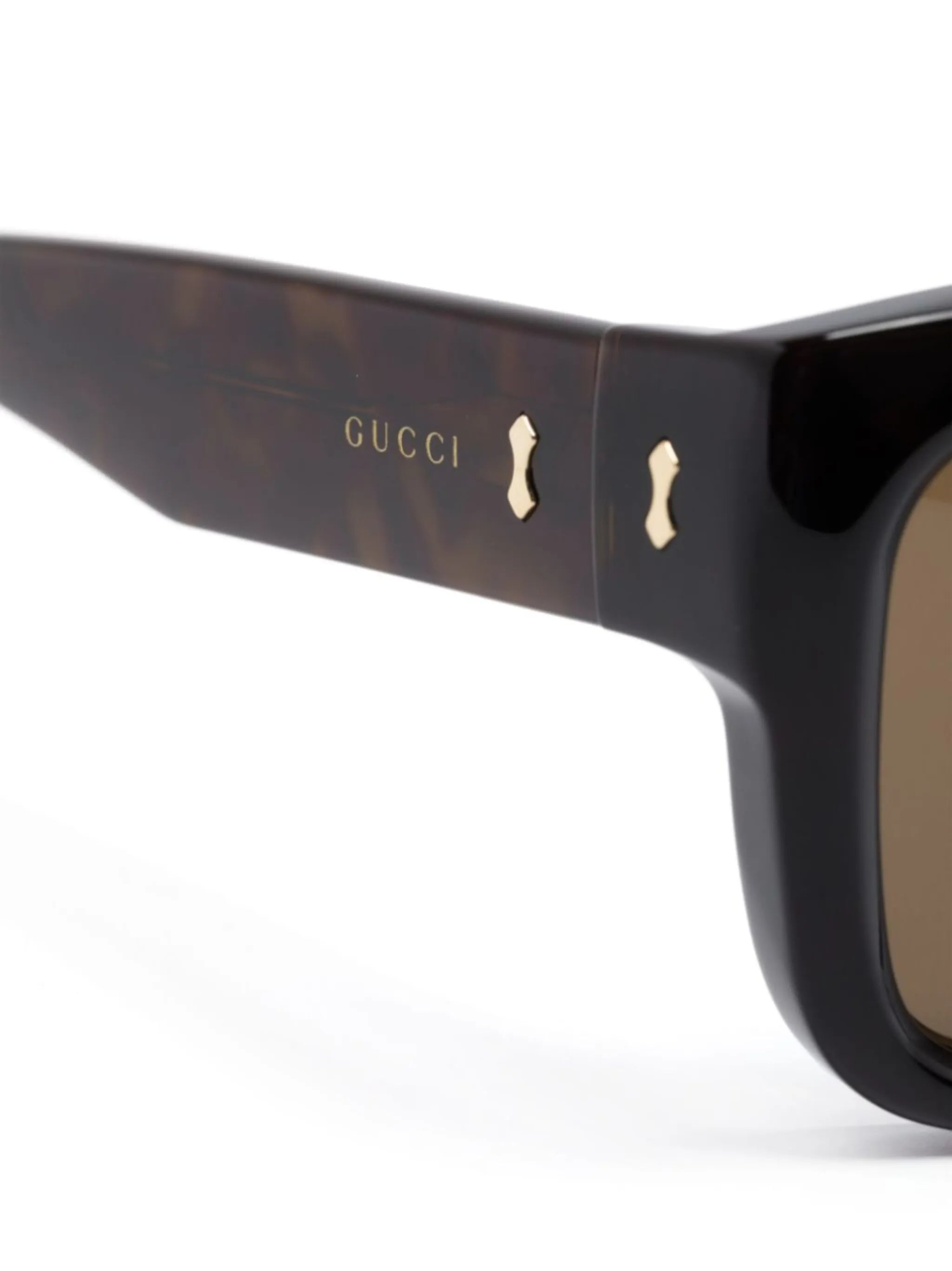 logo-engraved rectangle-frame sunglasses