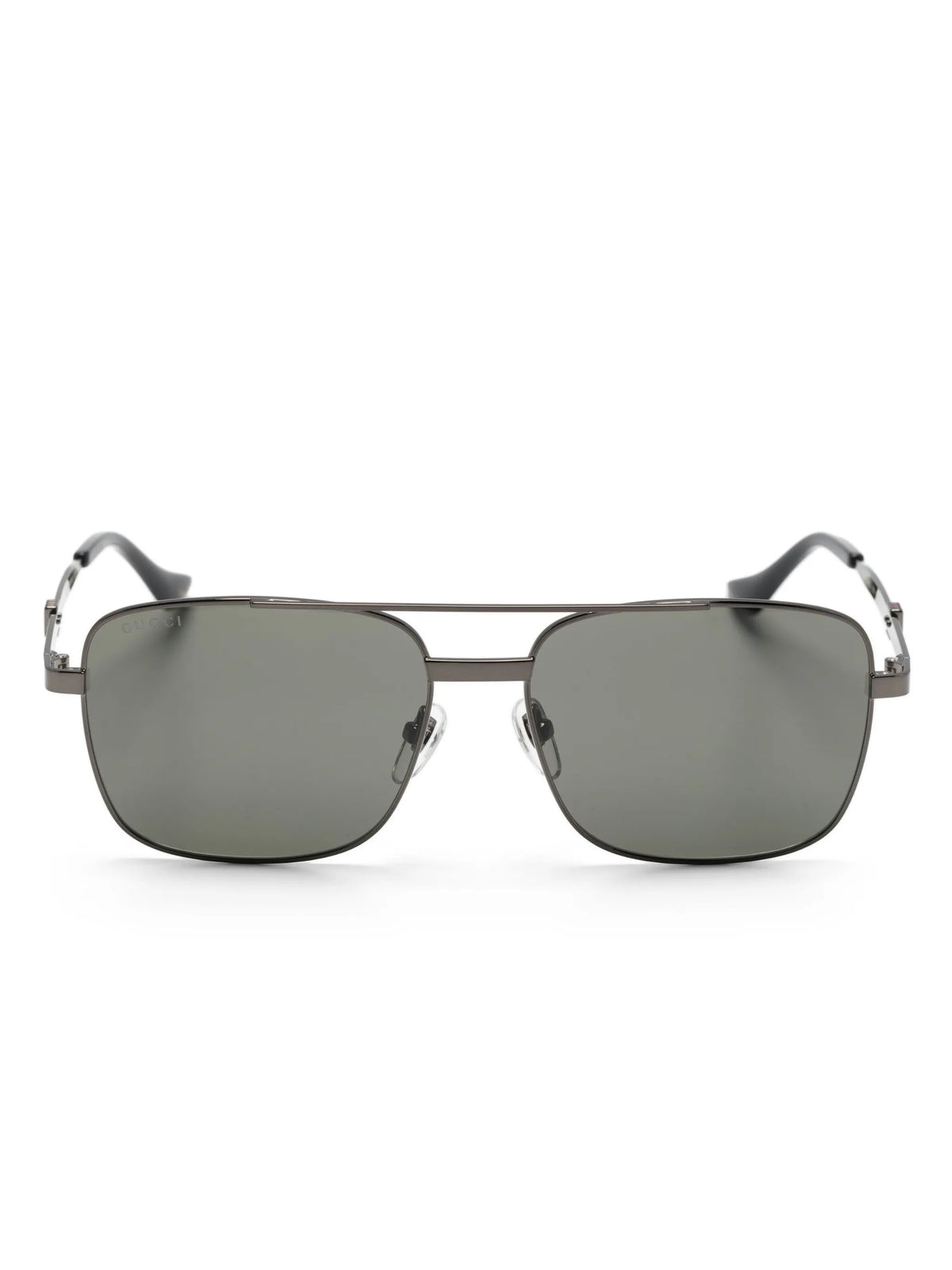 Web stripe square-frame sunglasses