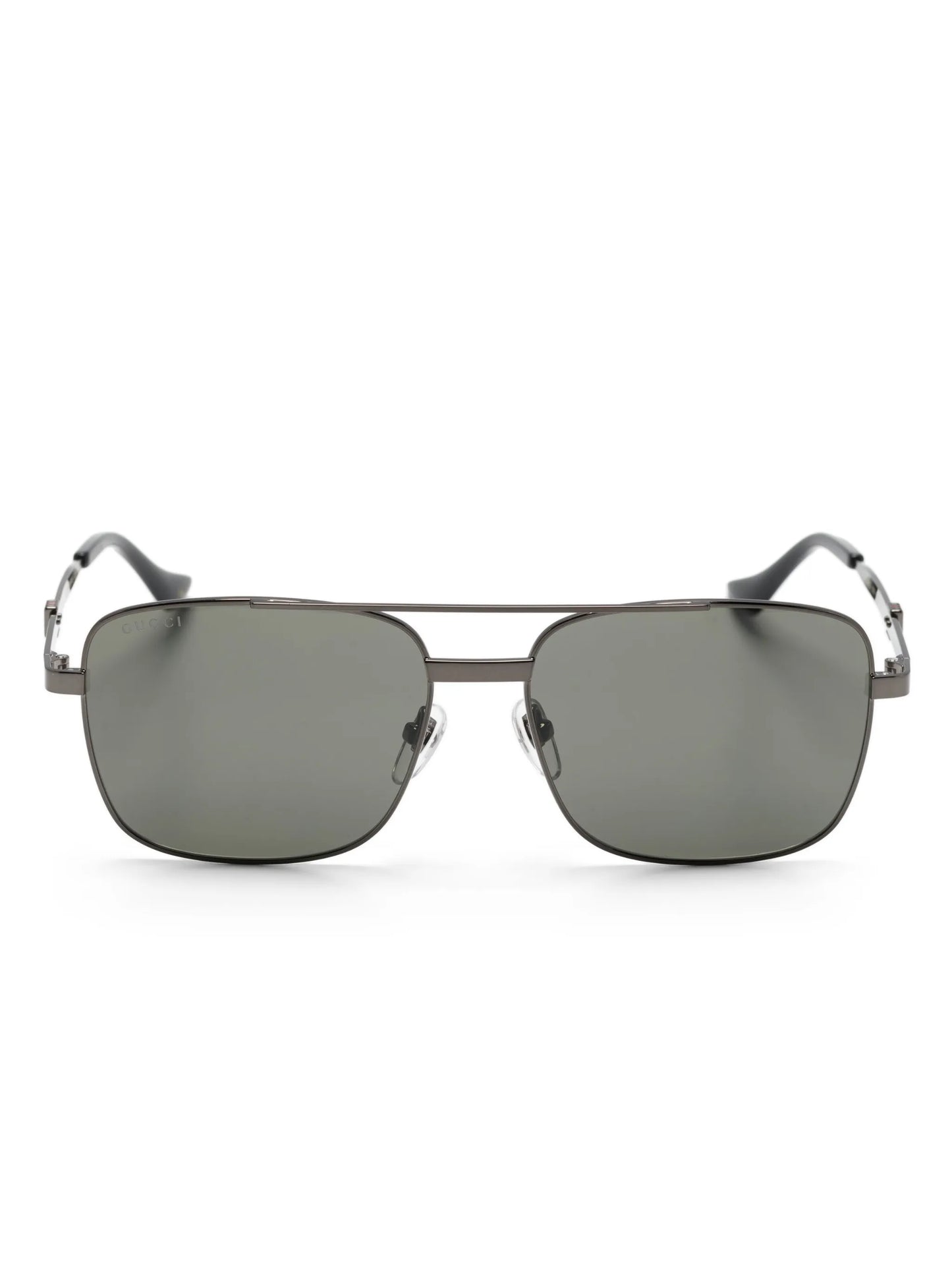 Web stripe square-frame sunglasses
