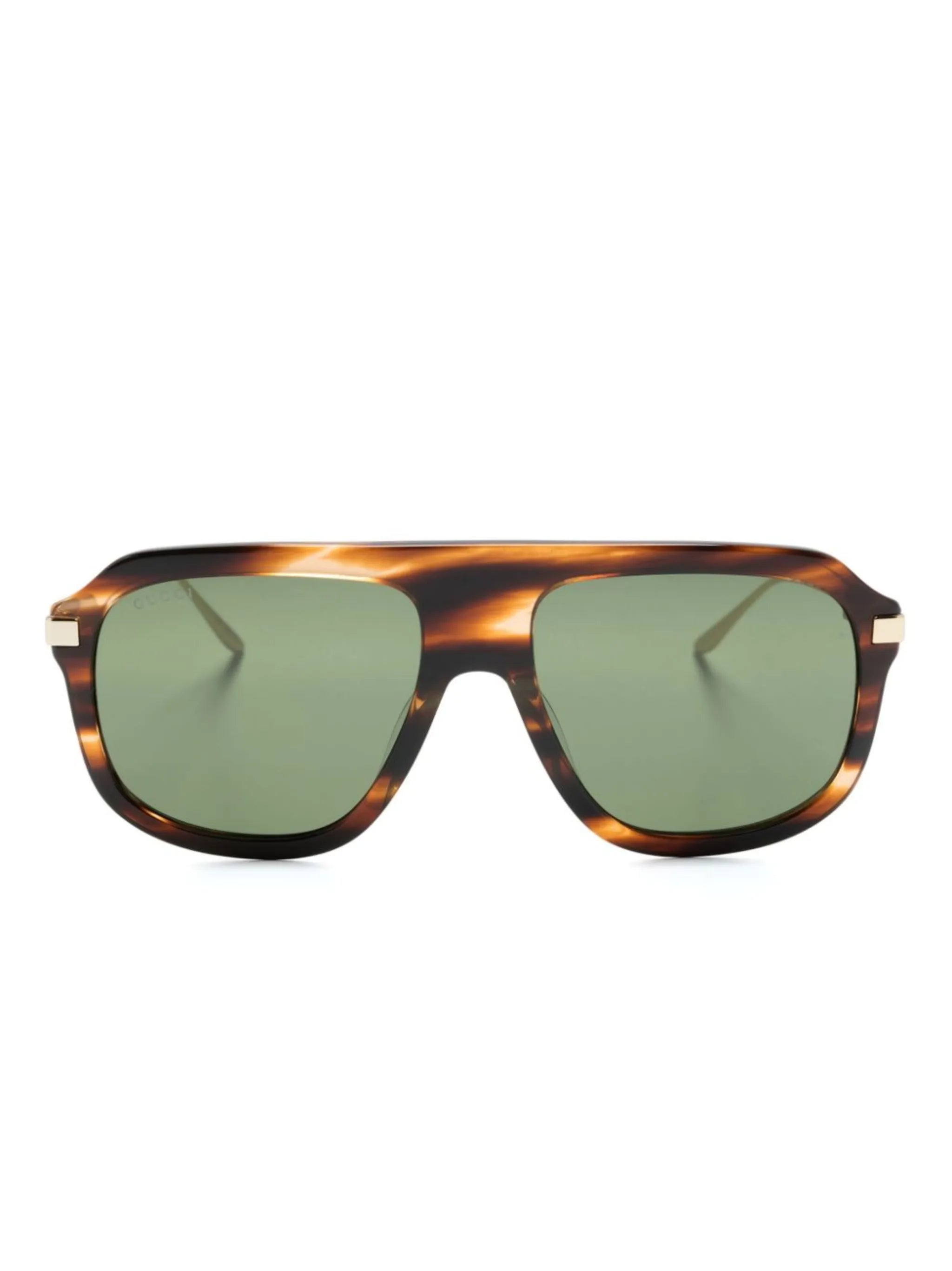 tortoiseshell-effect pilot-frame sunglasses