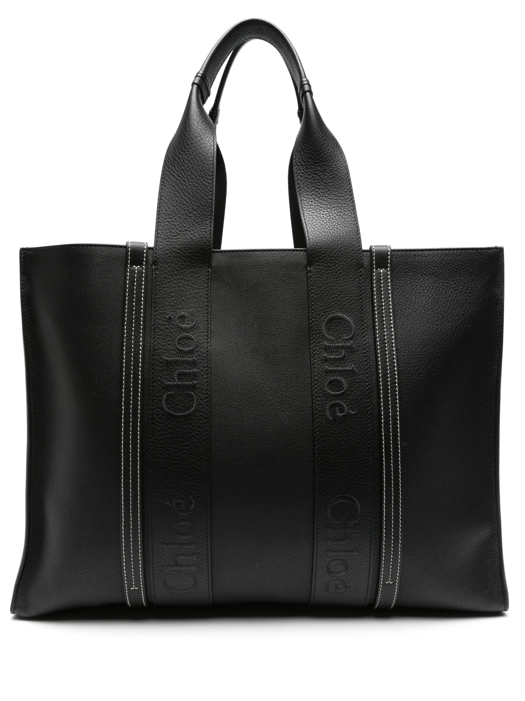 large Woody leather tote bag
