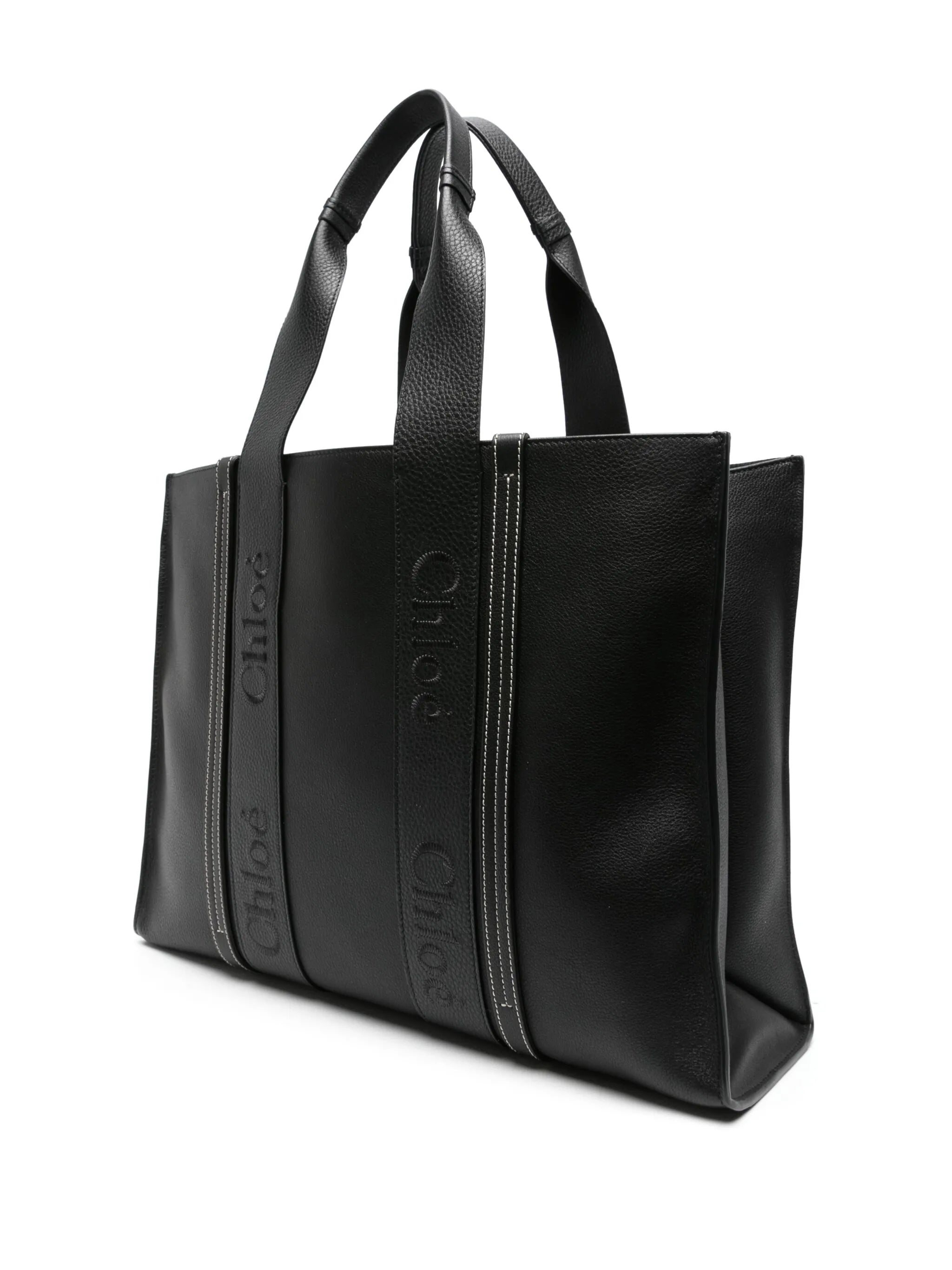 large Woody leather tote bag