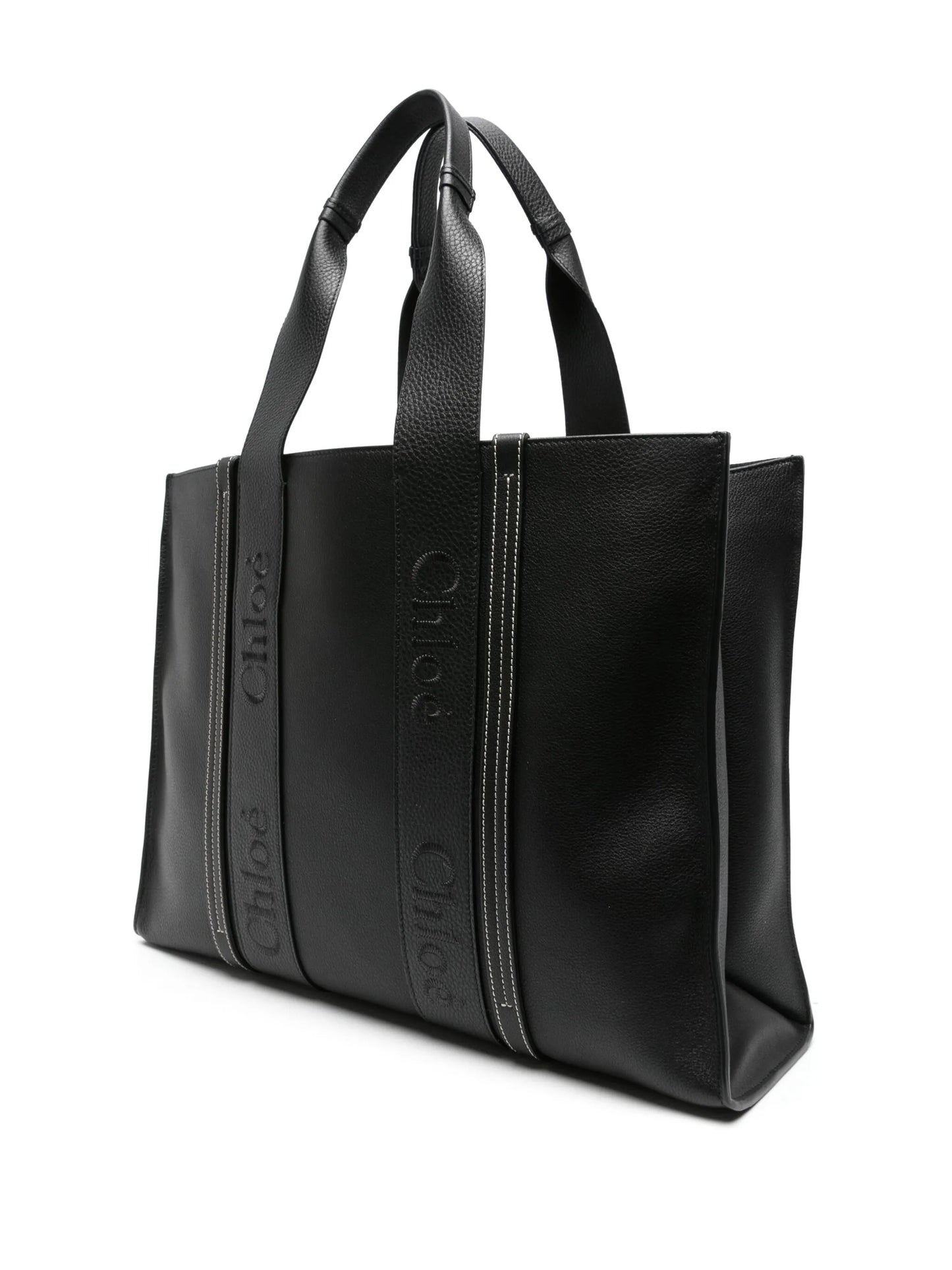 large Woody leather tote bag