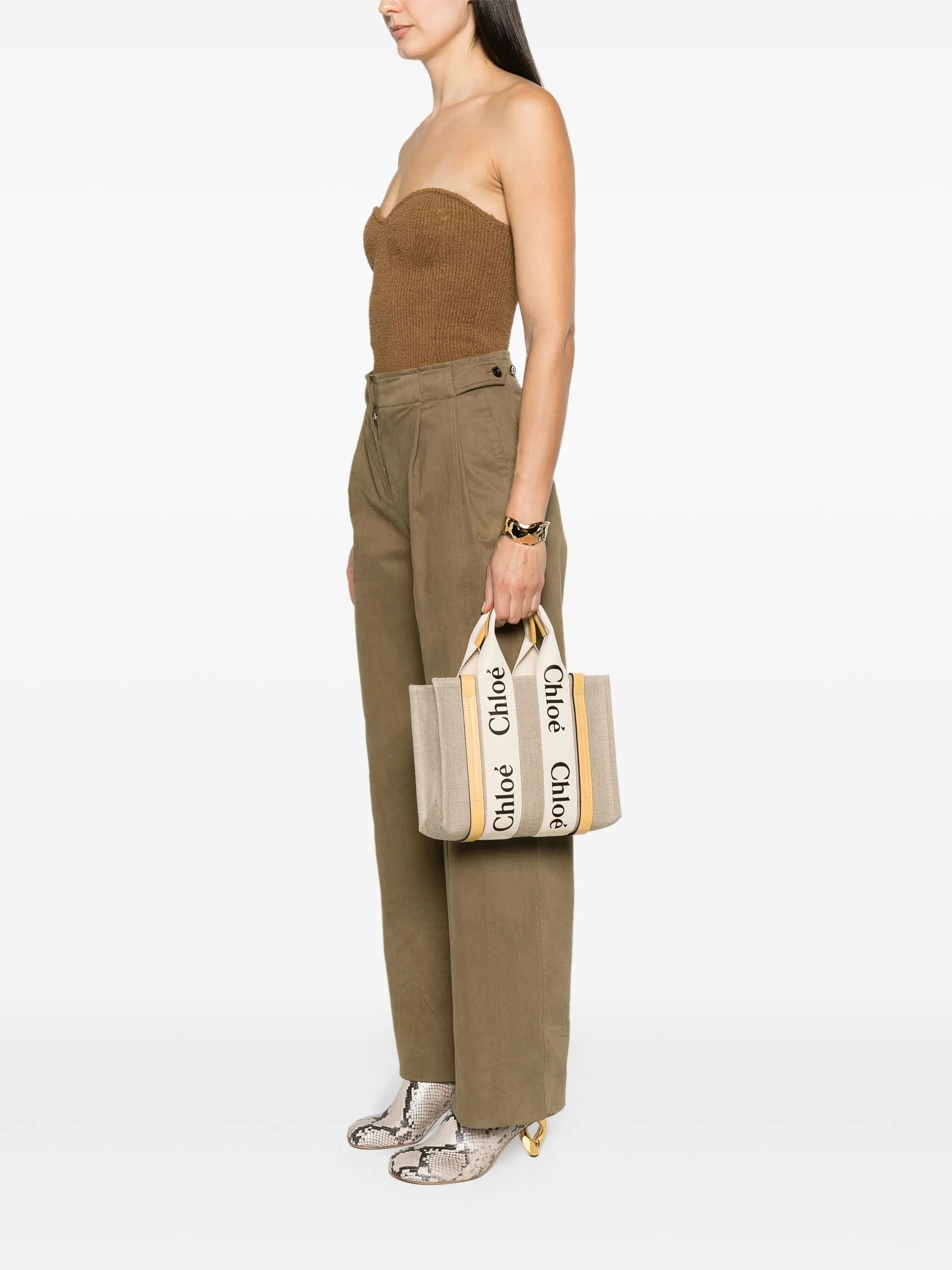 small Woody panelled leather bag