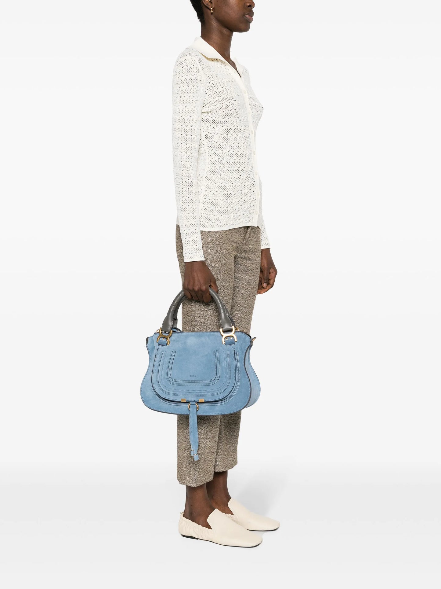 Marcie suede shoulder bag