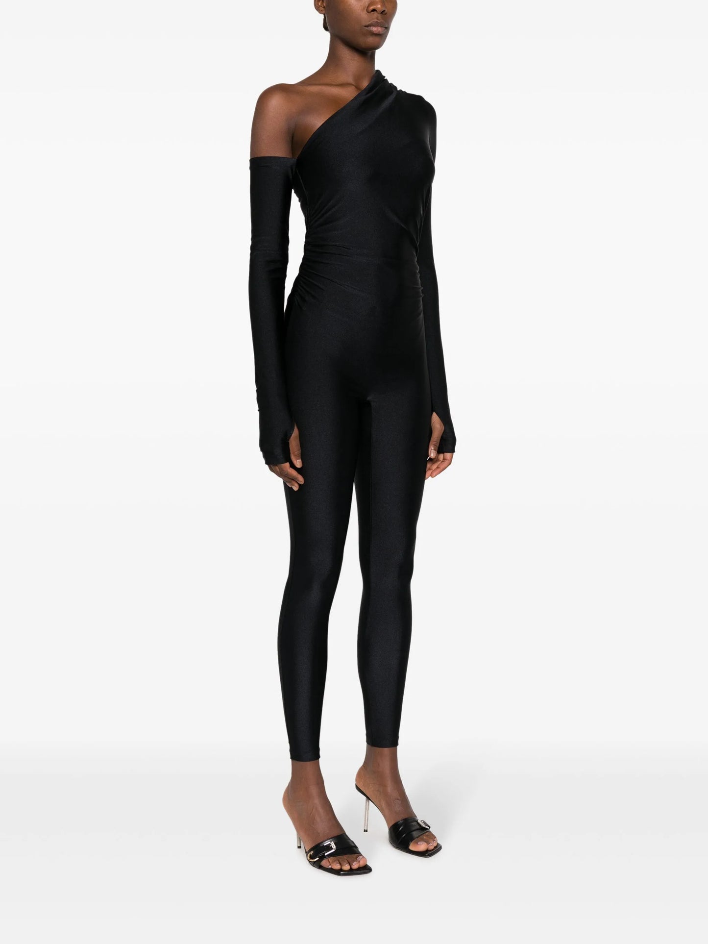 asymmetric off-shoulder jumpsuit