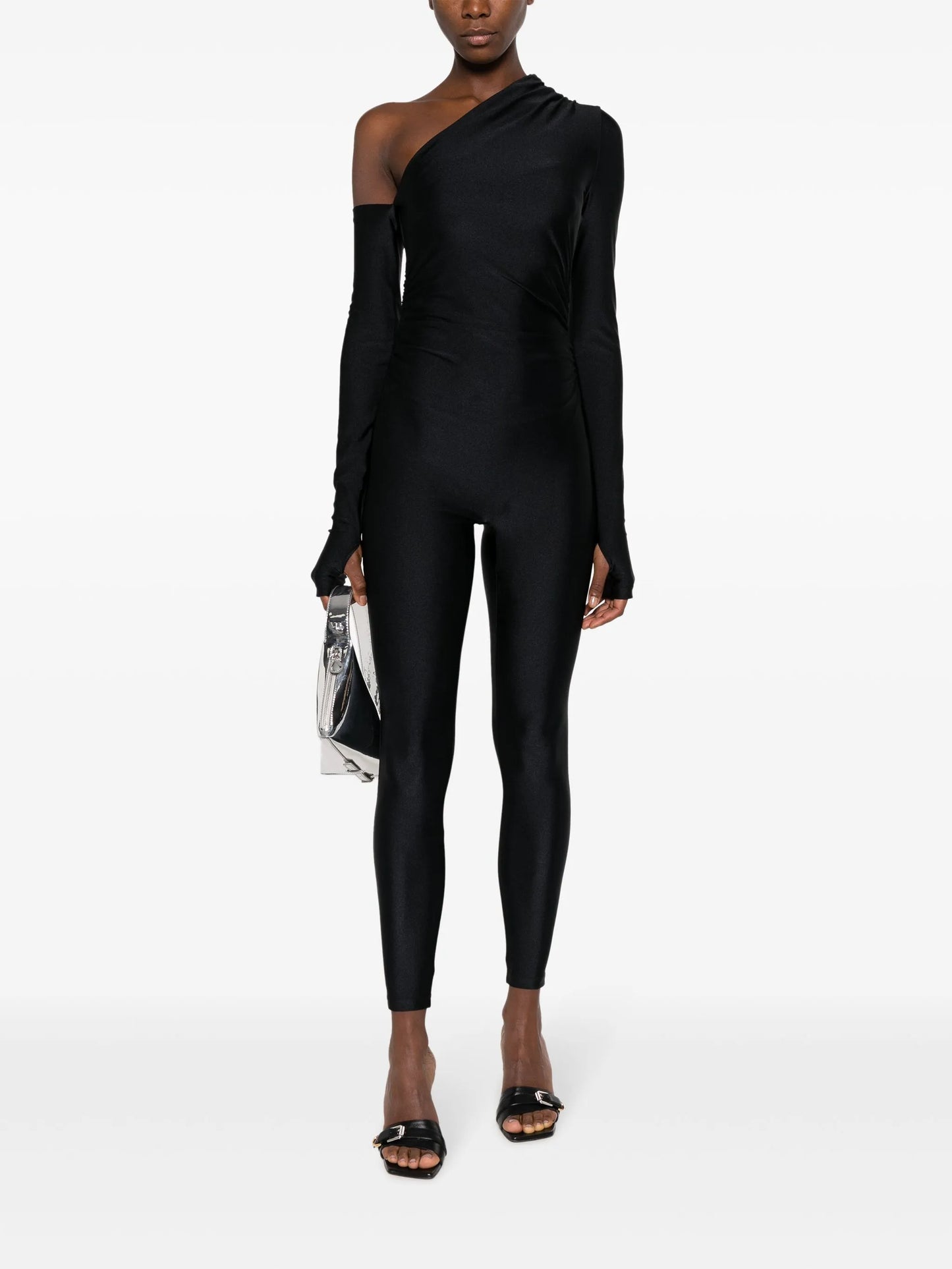 asymmetric off-shoulder jumpsuit