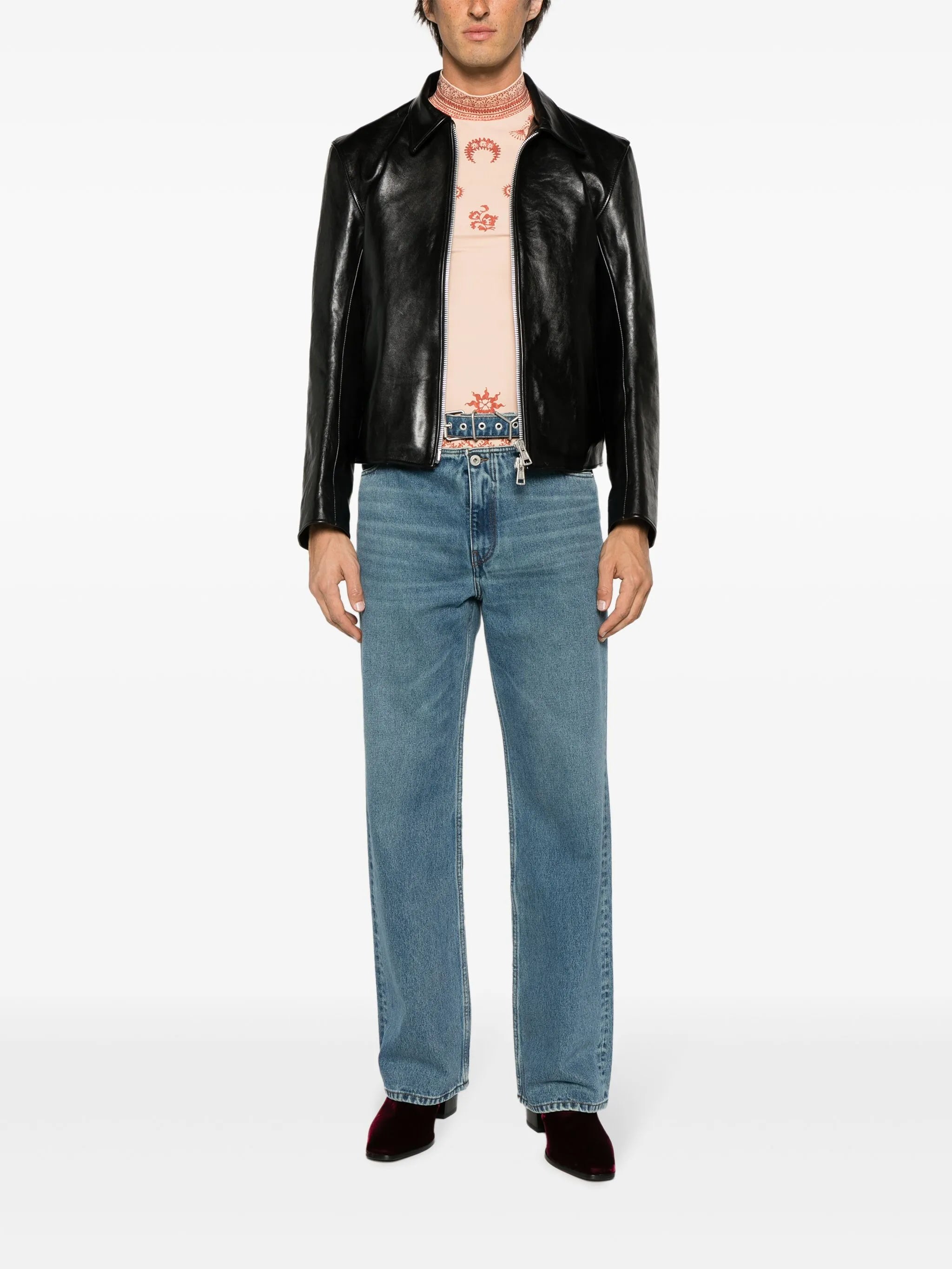 Evergreen mid-rise wide-leg jeans