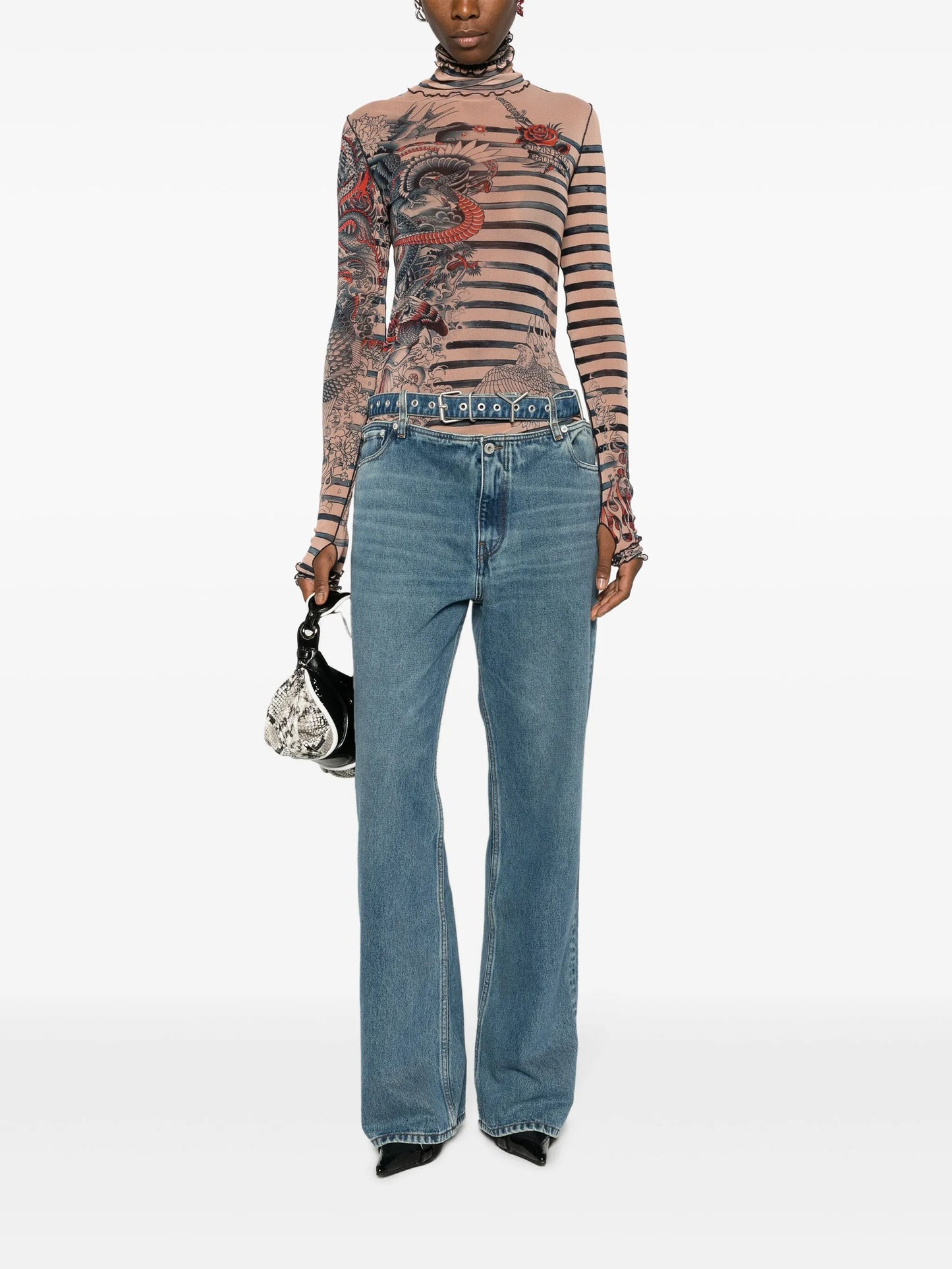 Evergreen mid-rise wide-leg jeans
