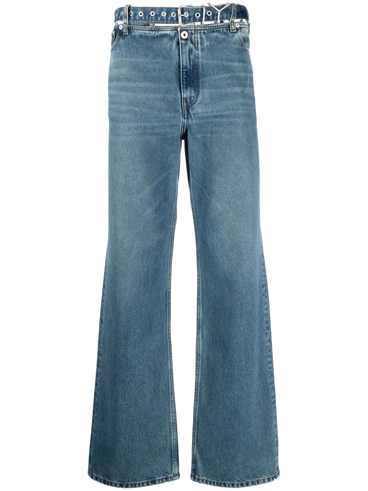 Evergreen mid-rise wide-leg jeans