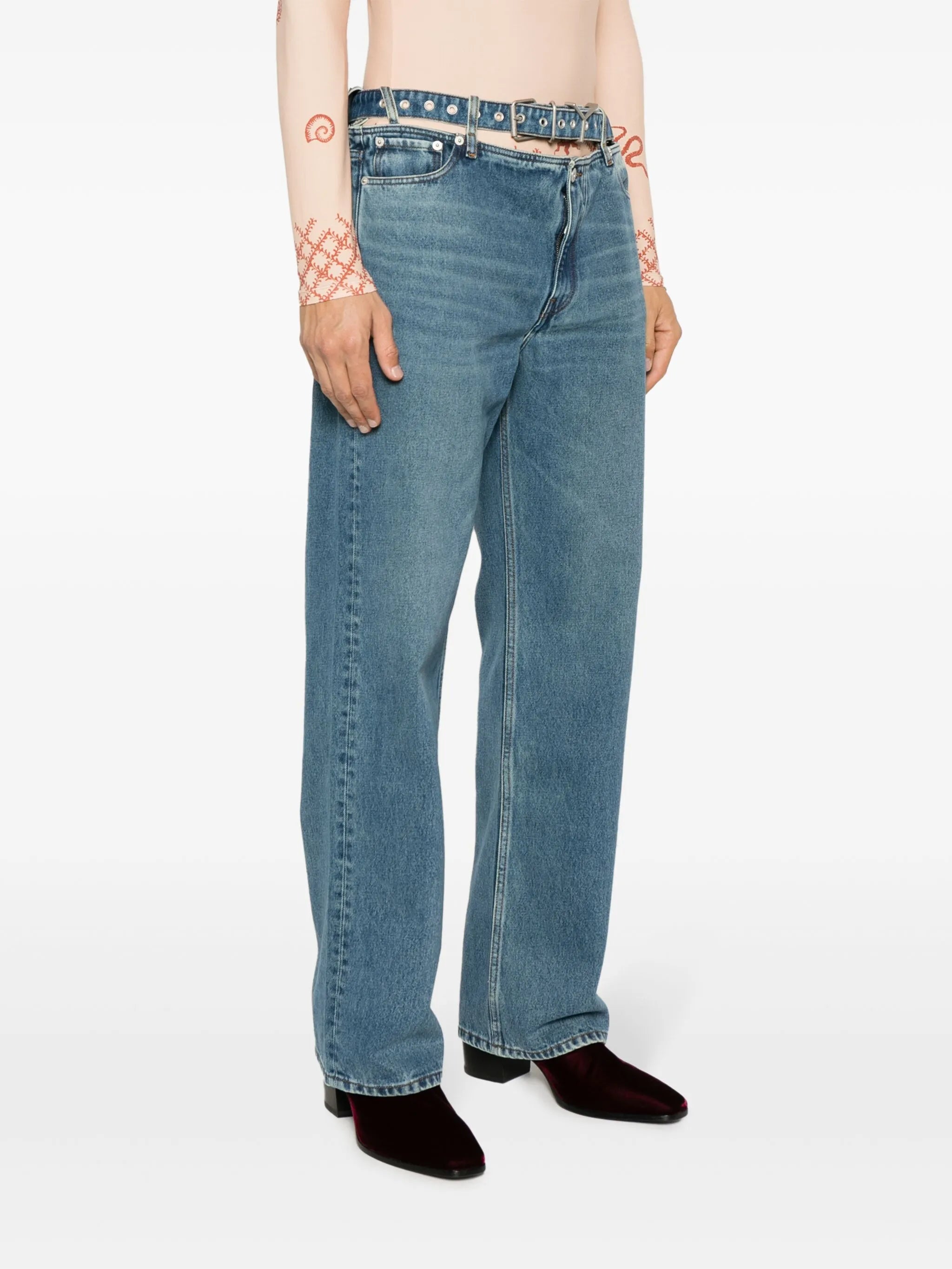 Evergreen mid-rise wide-leg jeans