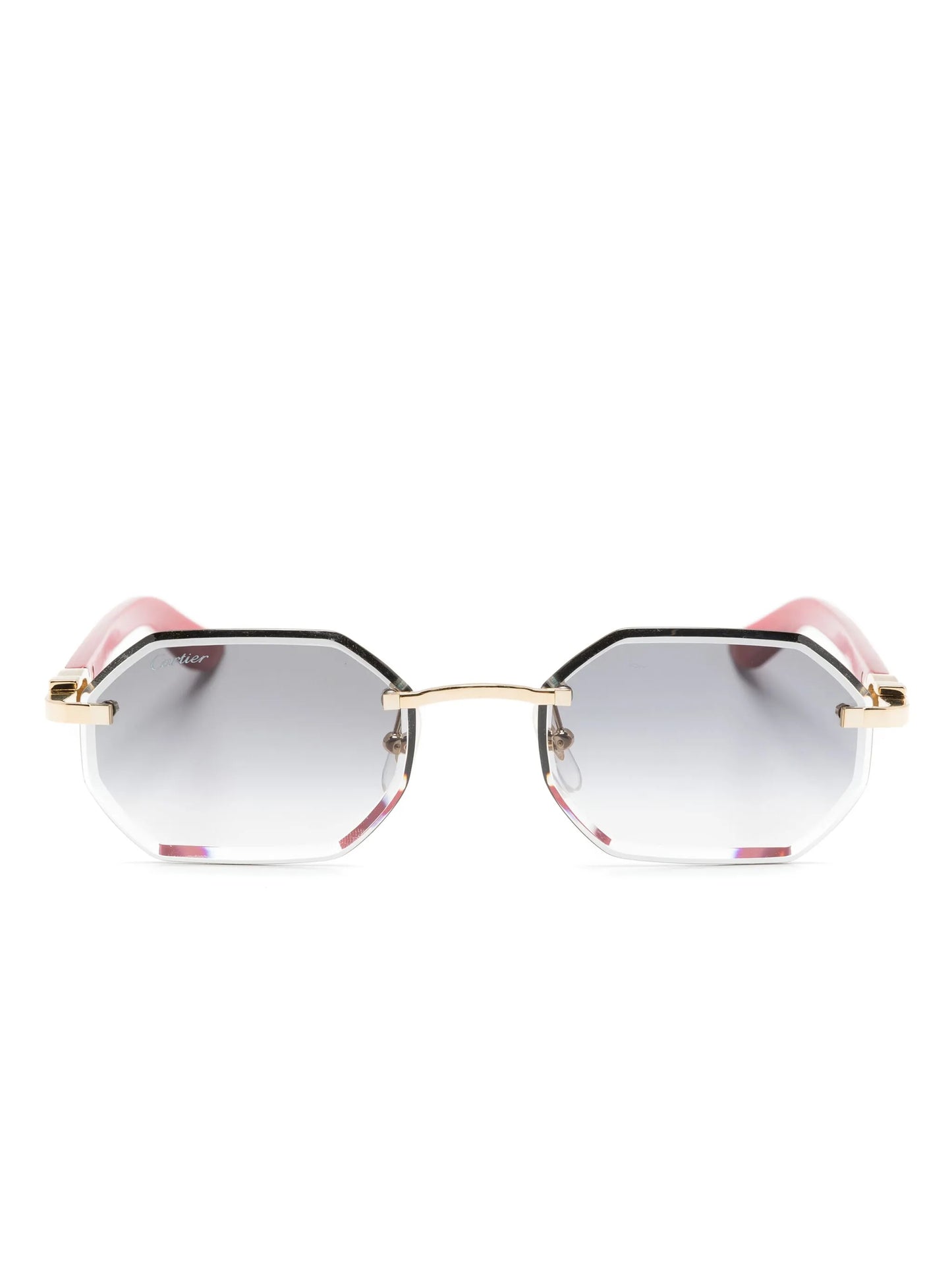 logo-plaque geometric-frame sunglasses