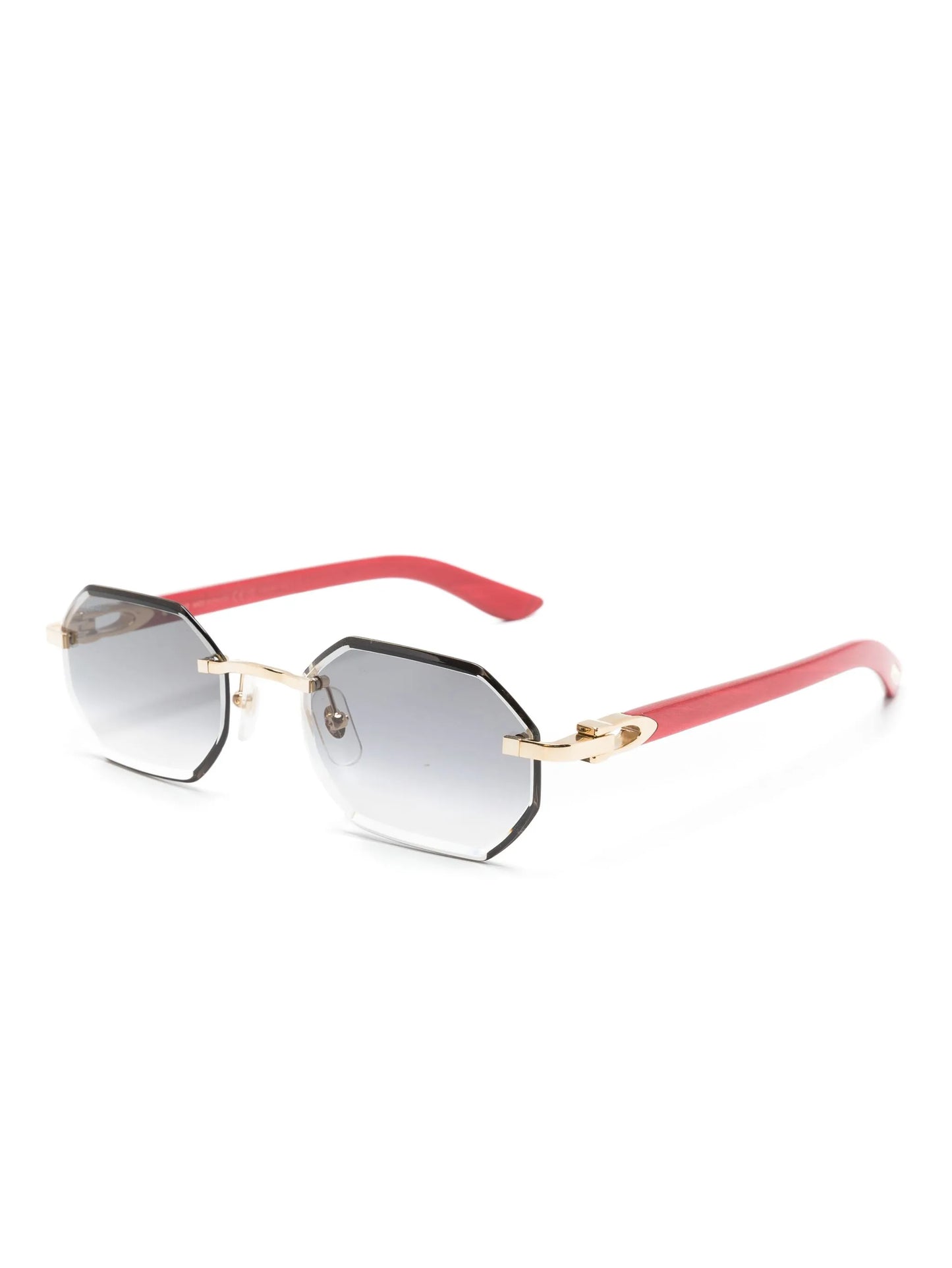 logo-plaque geometric-frame sunglasses