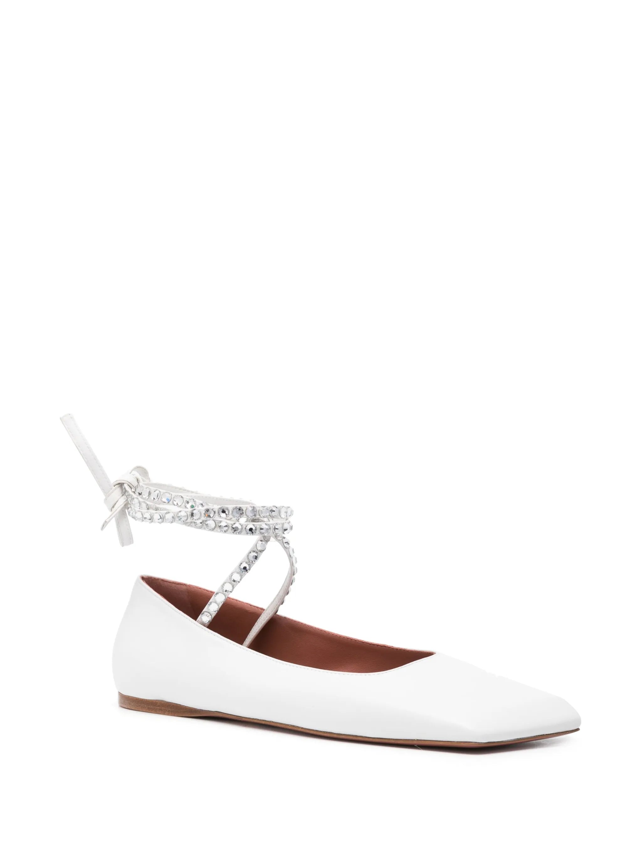 Ane embellished leather ballerina shoes