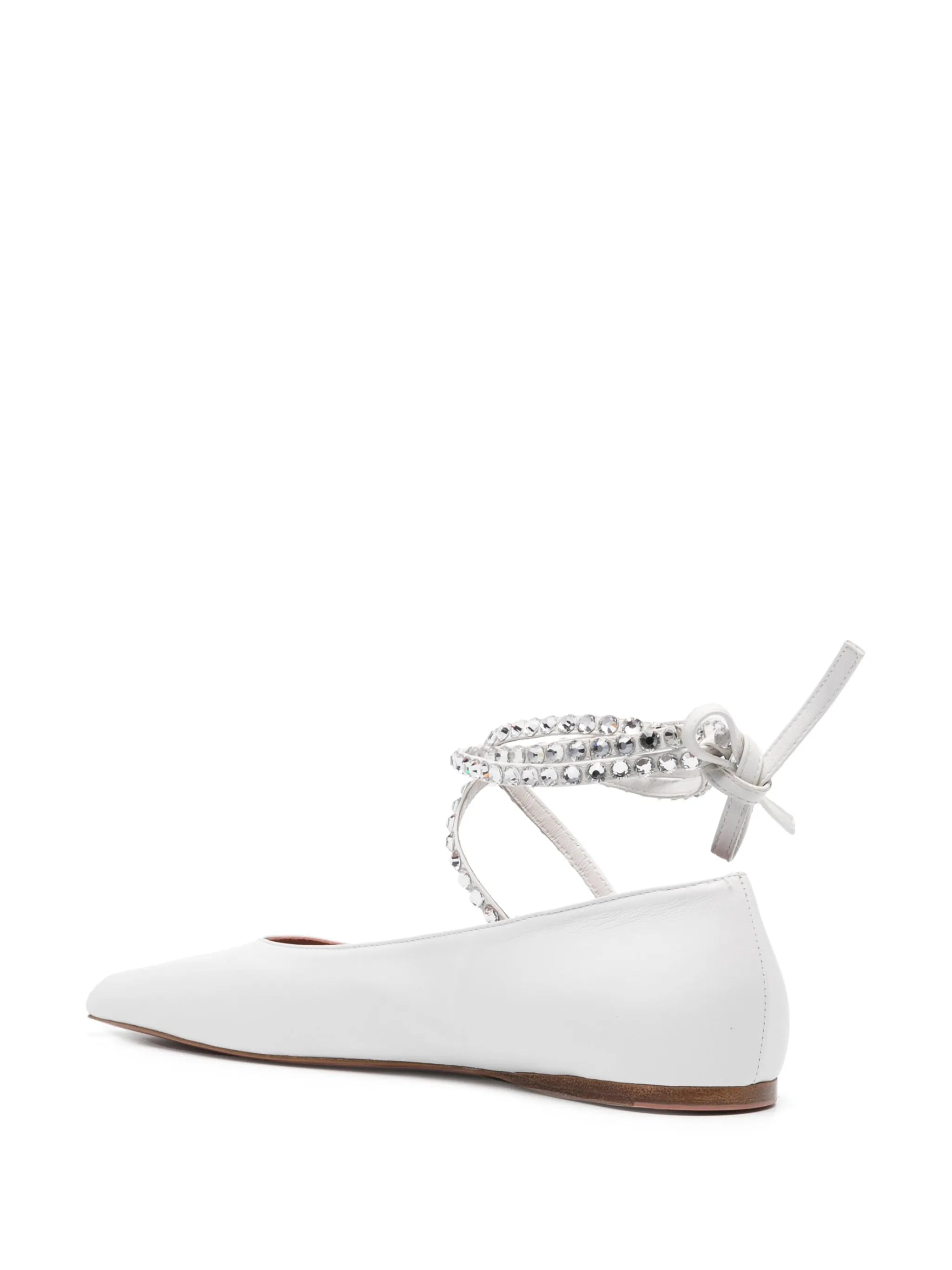 Ane embellished leather ballerina shoes