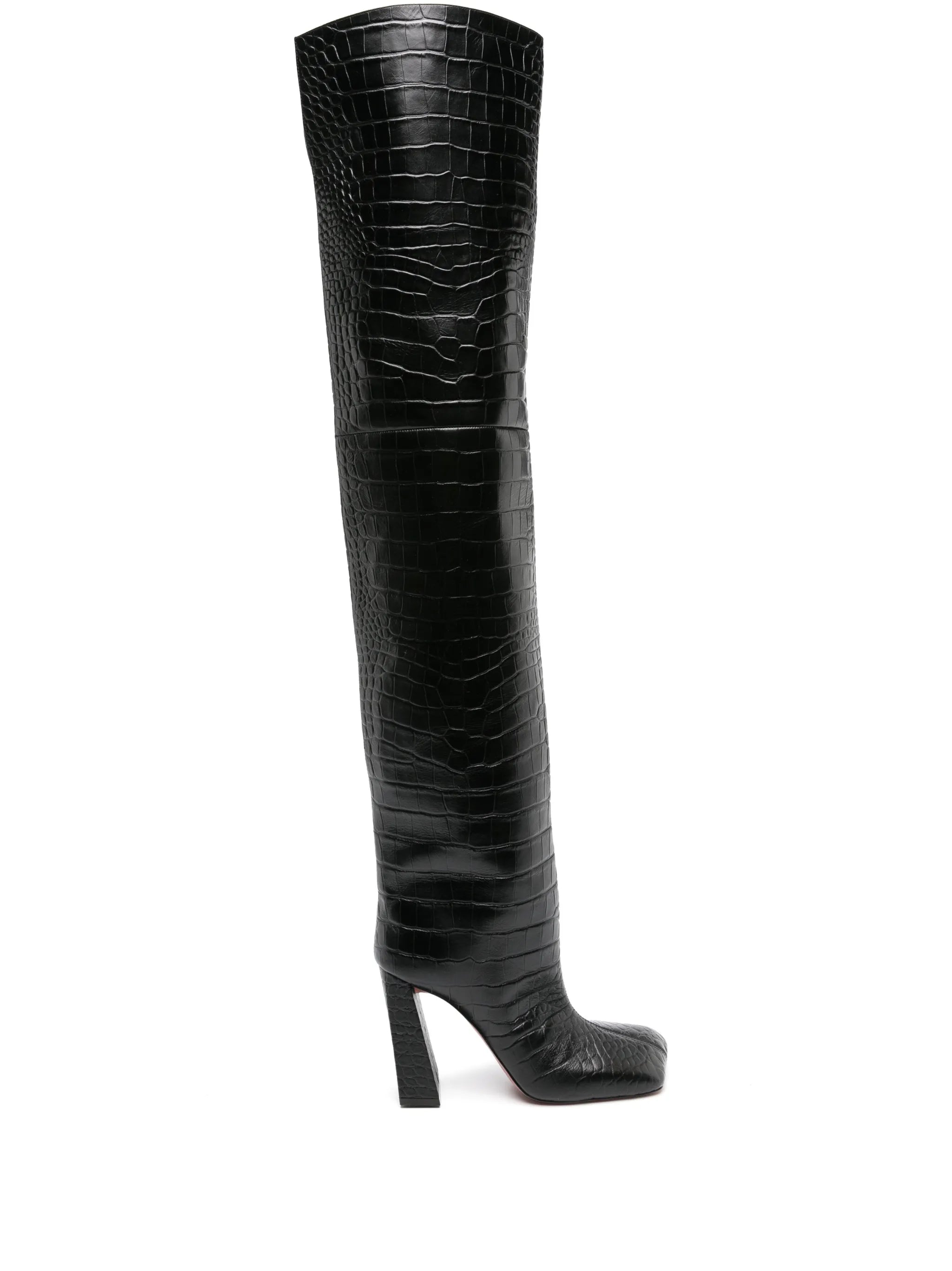 Marine 95mm crocodile-effect boots