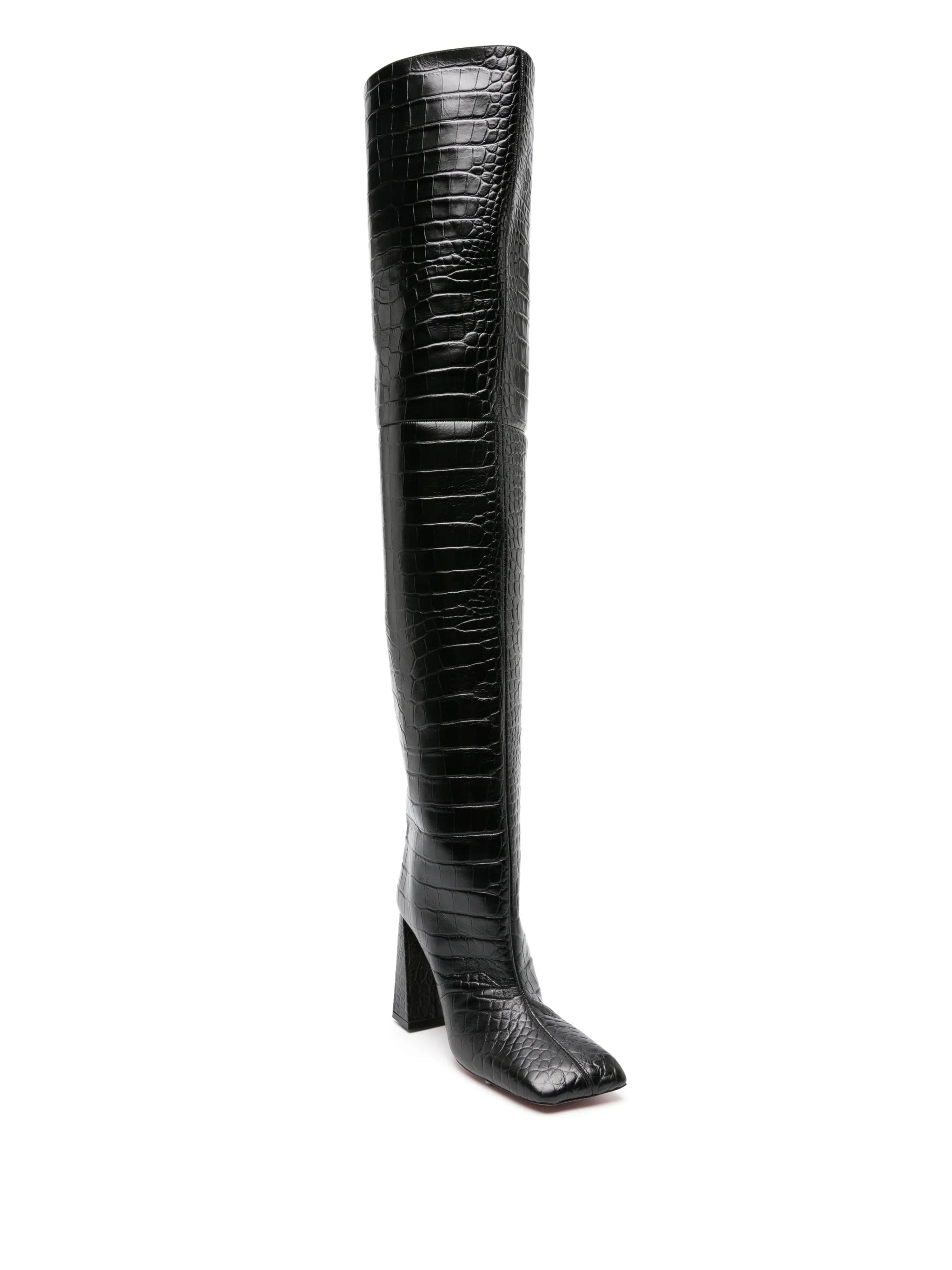 Marine 95mm crocodile-effect boots