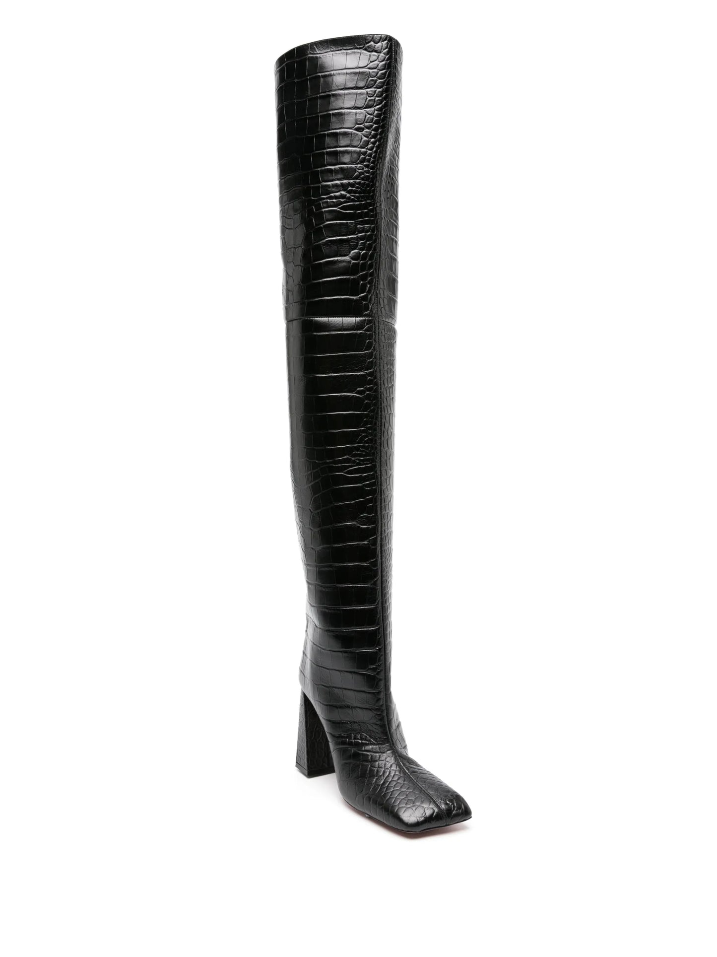 Marine 95mm crocodile-effect boots