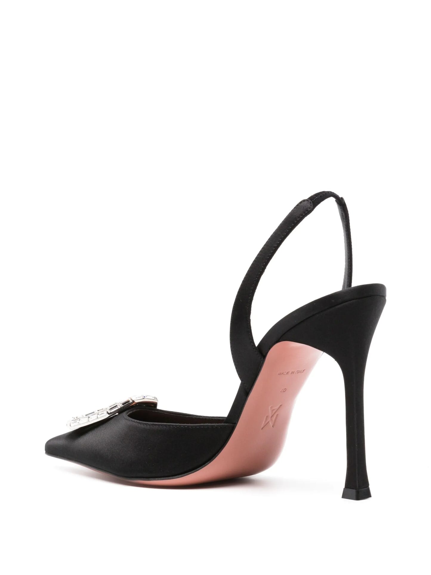 105mm Camelia crystal-buckle pumps
