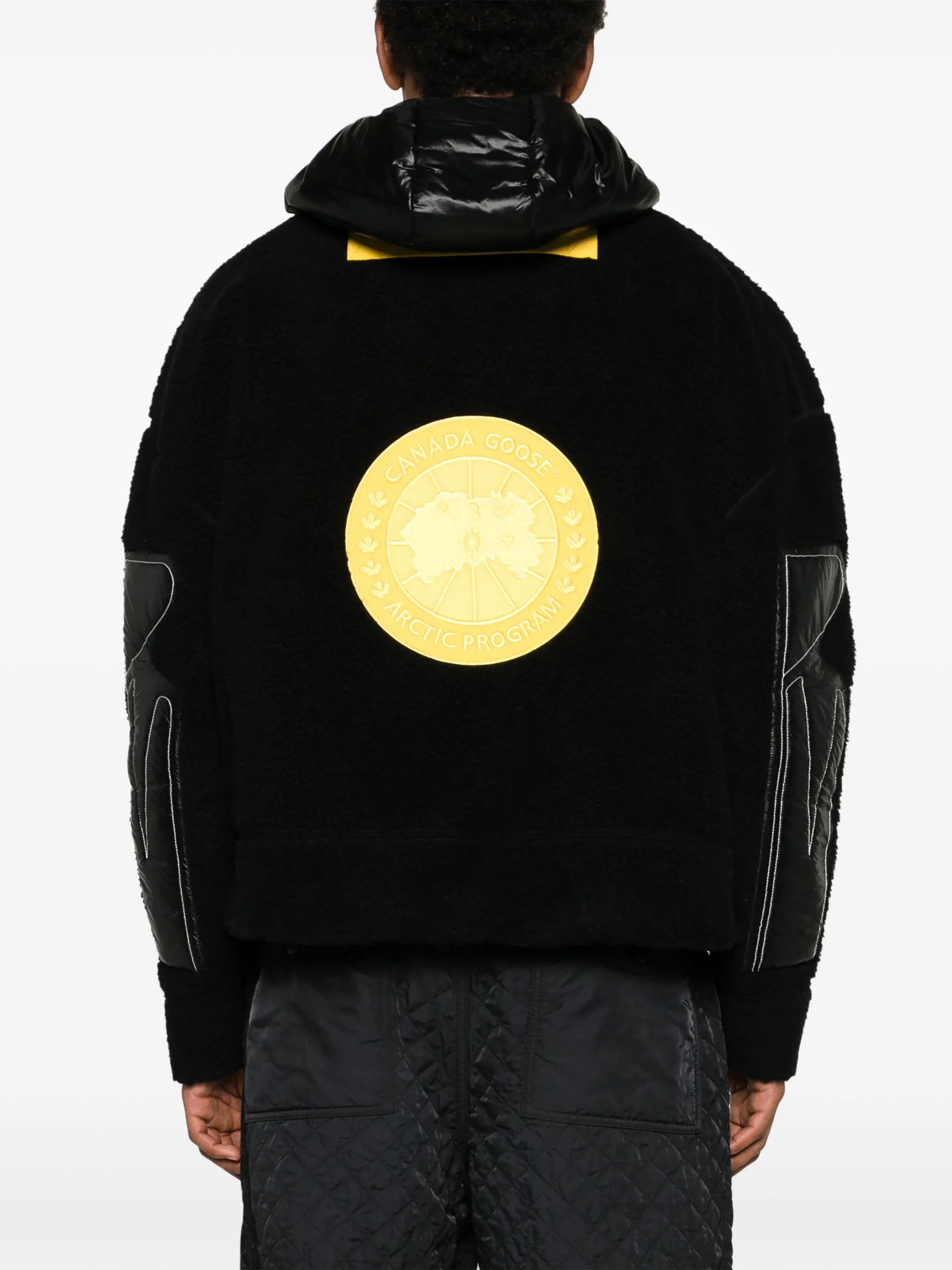 logo-appliqué hooded fleece jacket