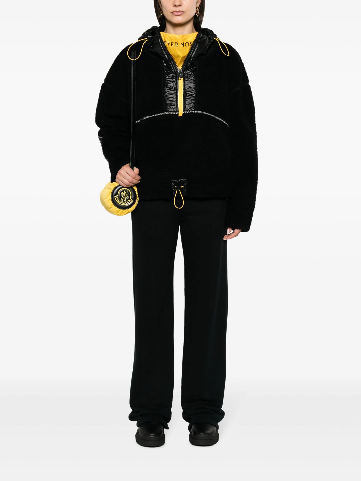 logo-appliqué hooded fleece jacket