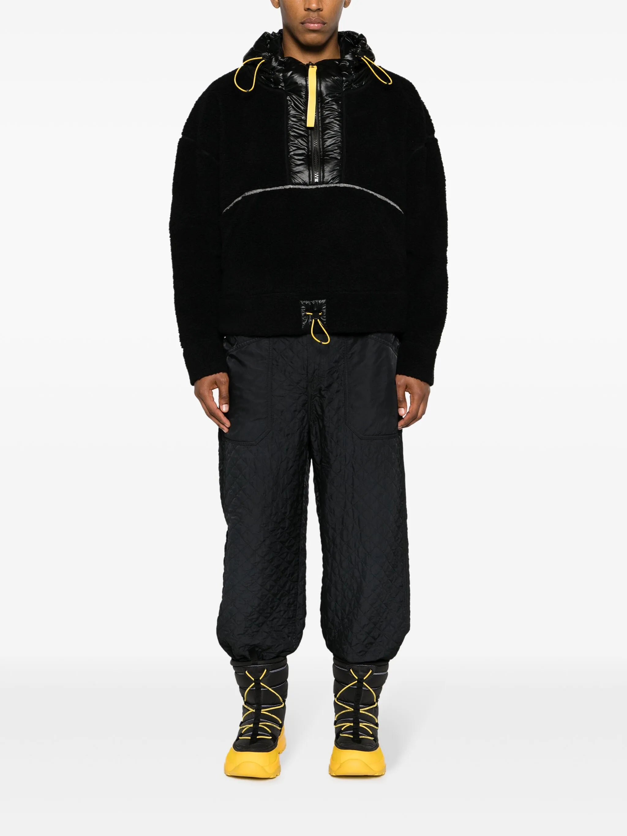 logo-appliqué hooded fleece jacket