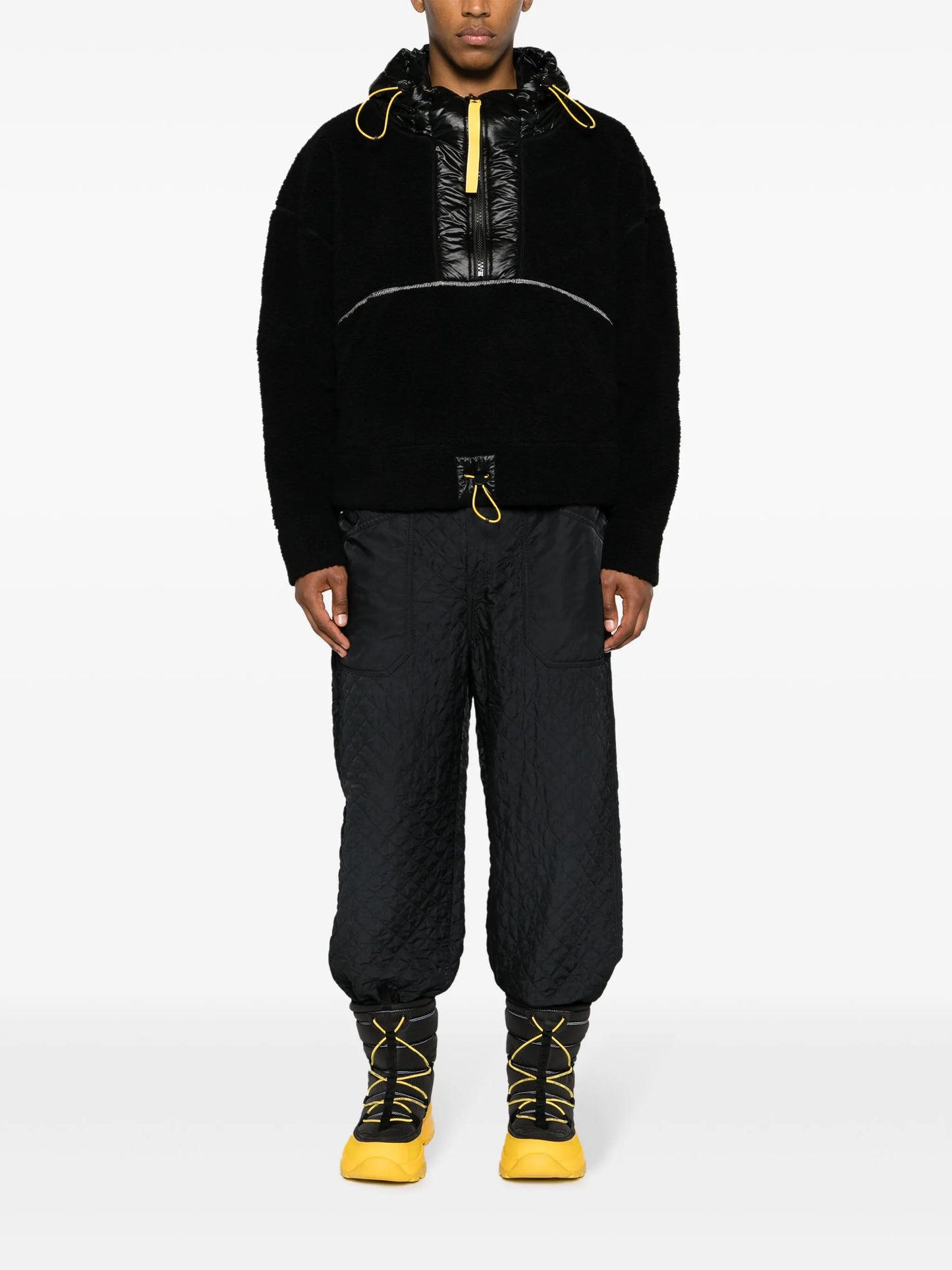 logo-appliqué hooded fleece jacket