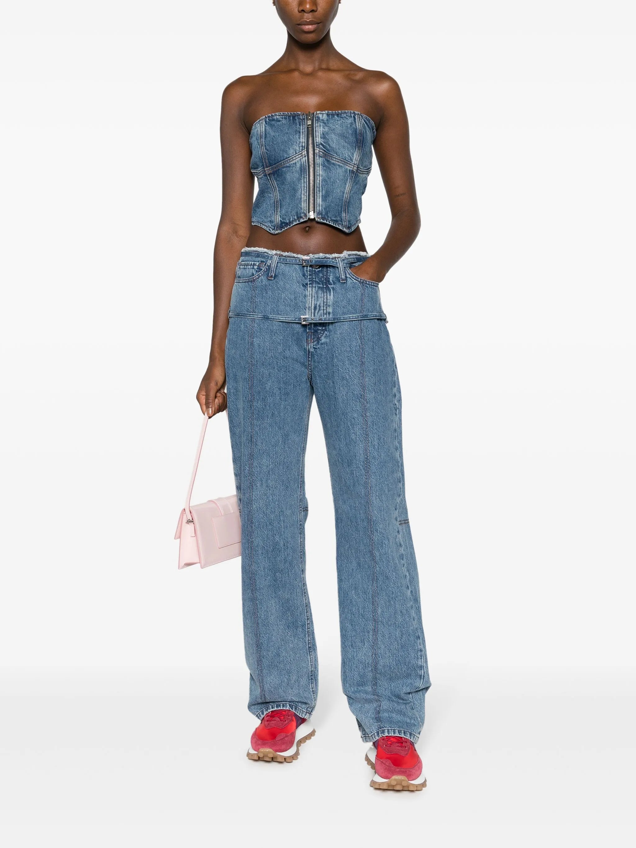 Ena denim strapless bustier