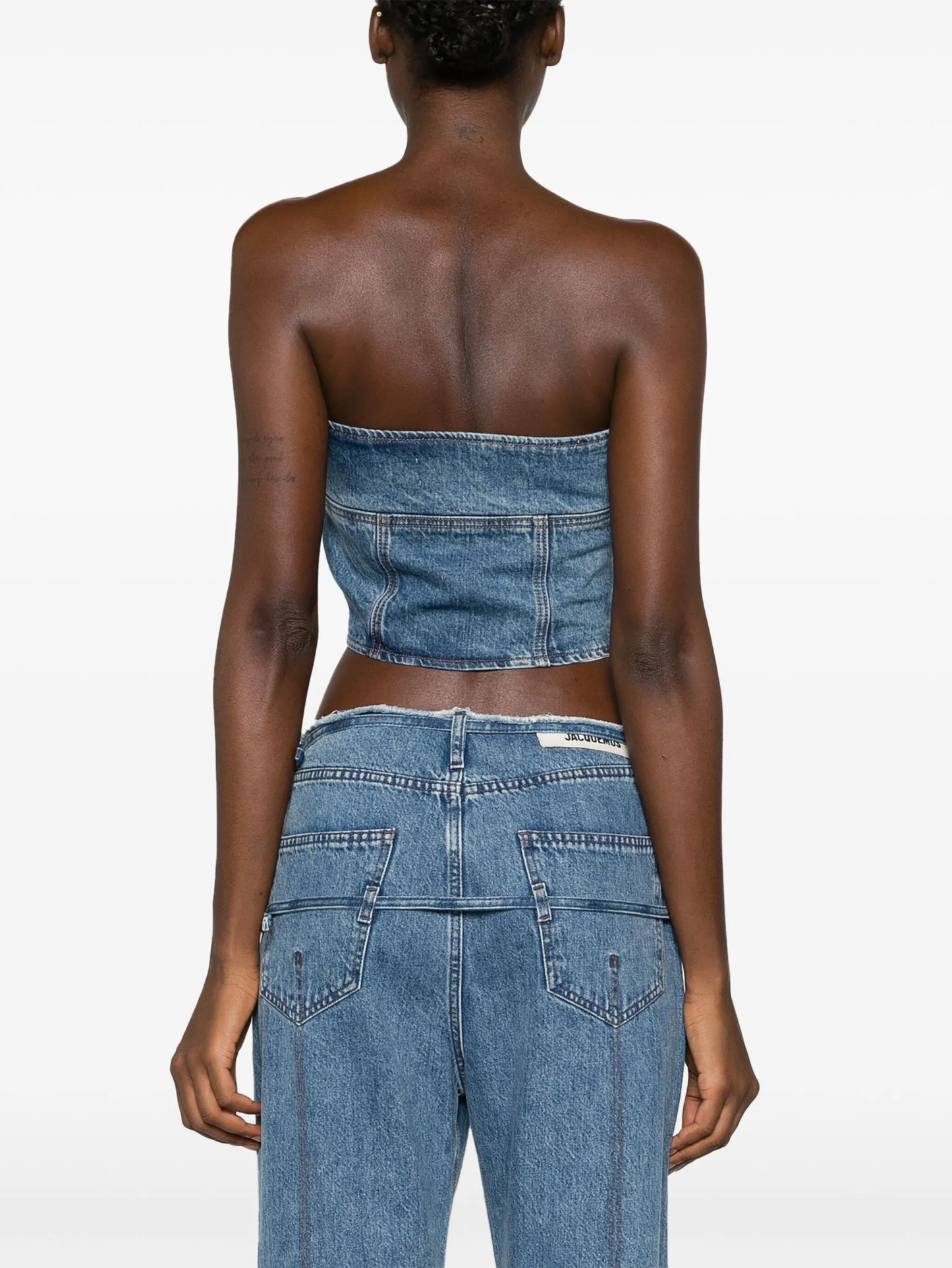 Ena denim strapless bustier