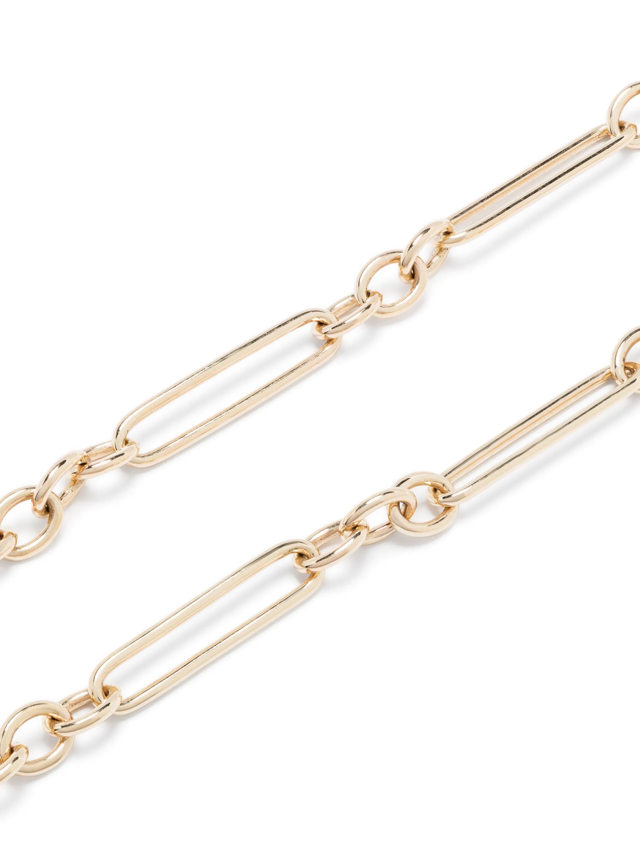 14kt yellow gold trombone chain necklace