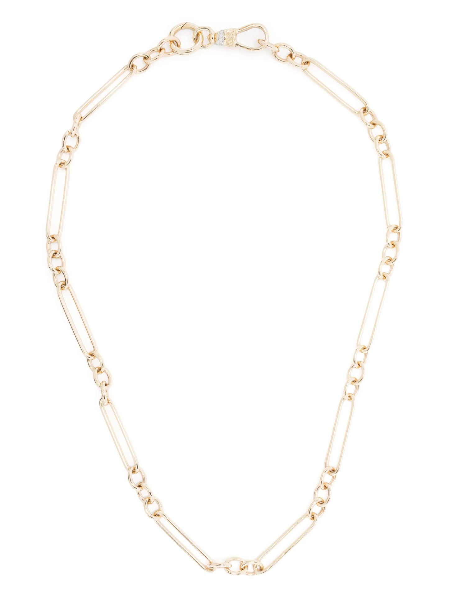 14kt yellow gold trombone chain necklace