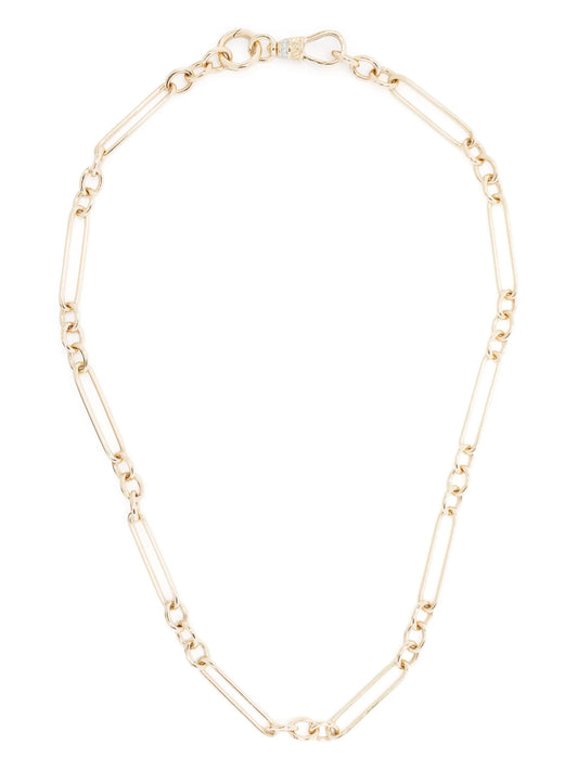 14kt yellow gold trombone chain necklace