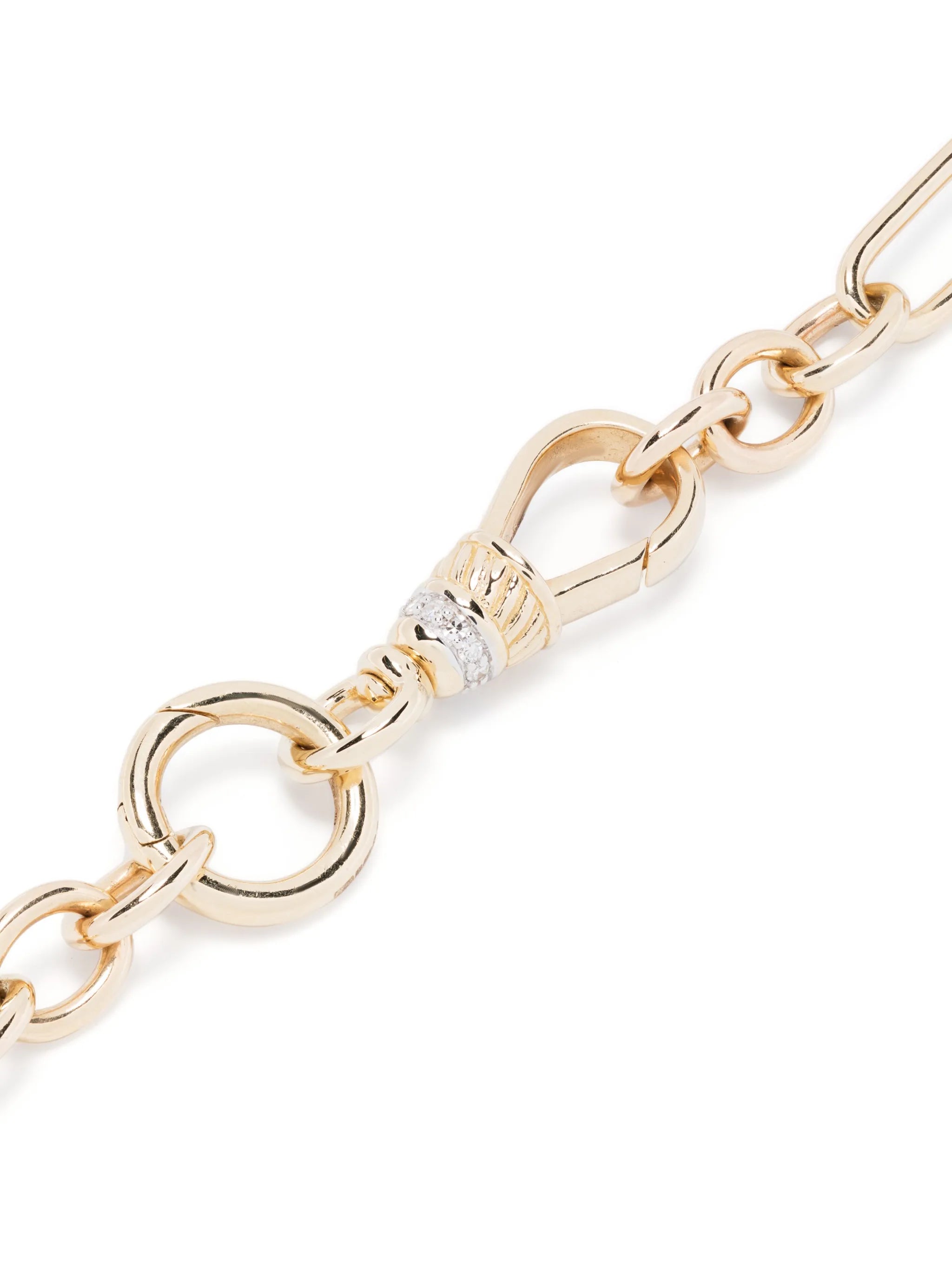 14kt yellow gold trombone chain necklace