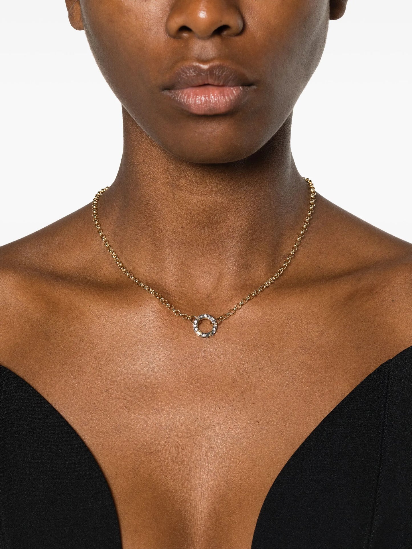 14kt yellow gold diamond ring necklace