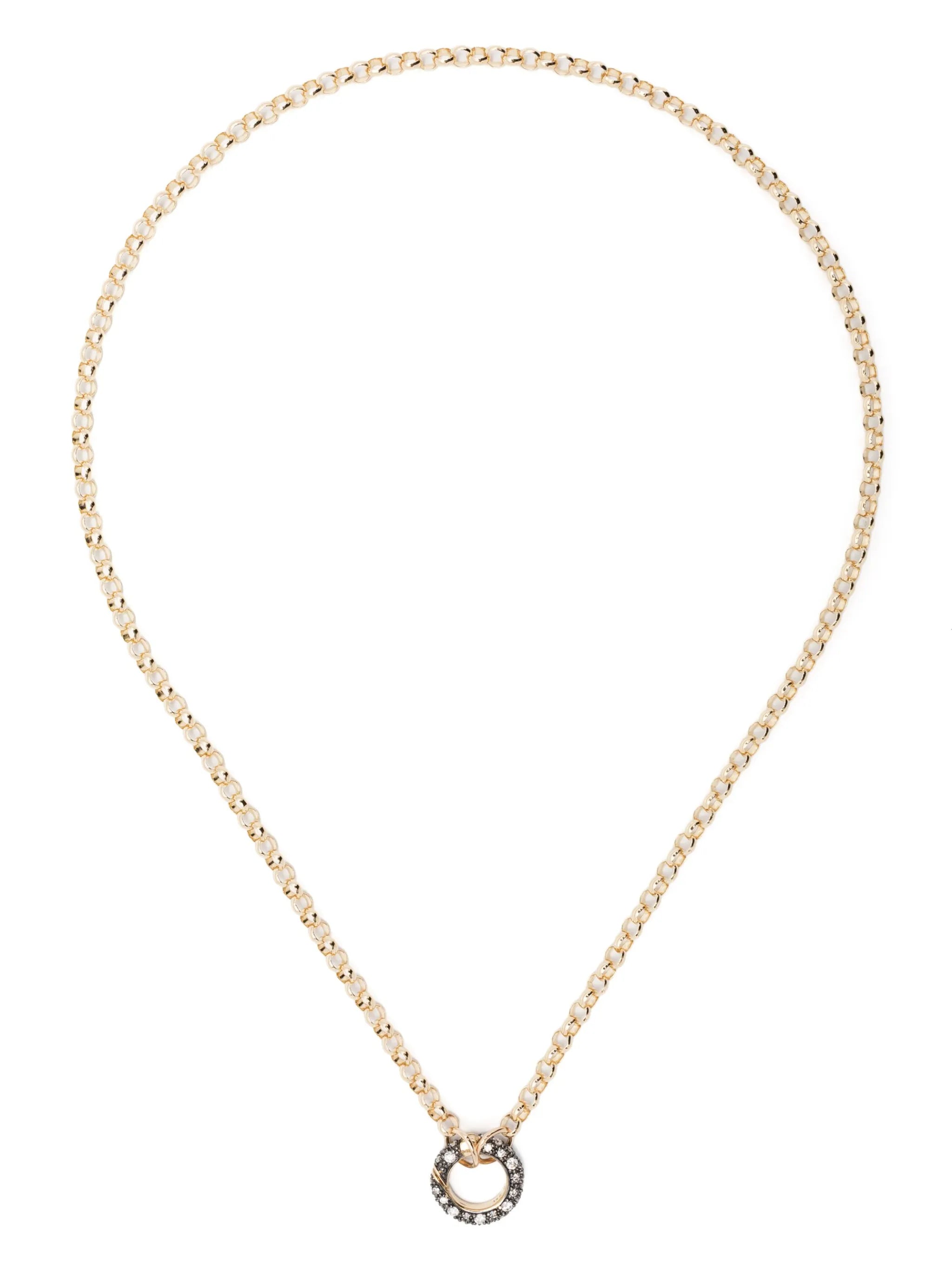 14kt yellow gold diamond ring necklace
