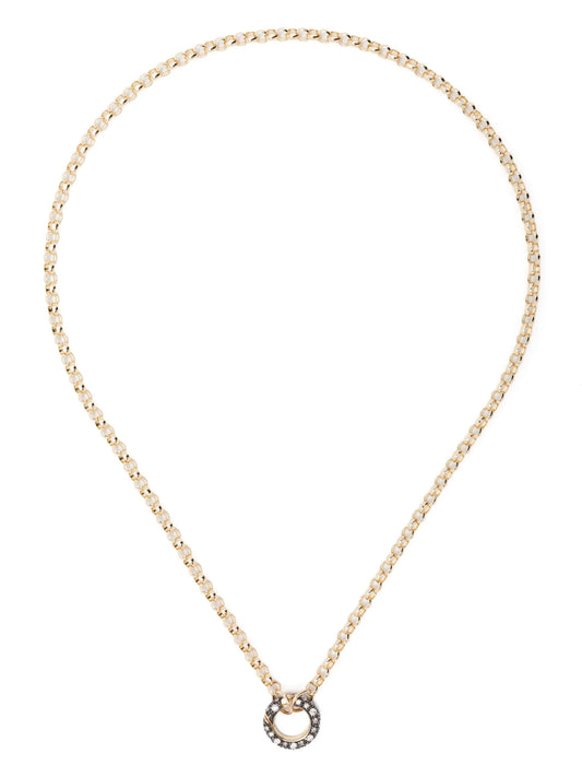 14kt yellow gold diamond ring necklace