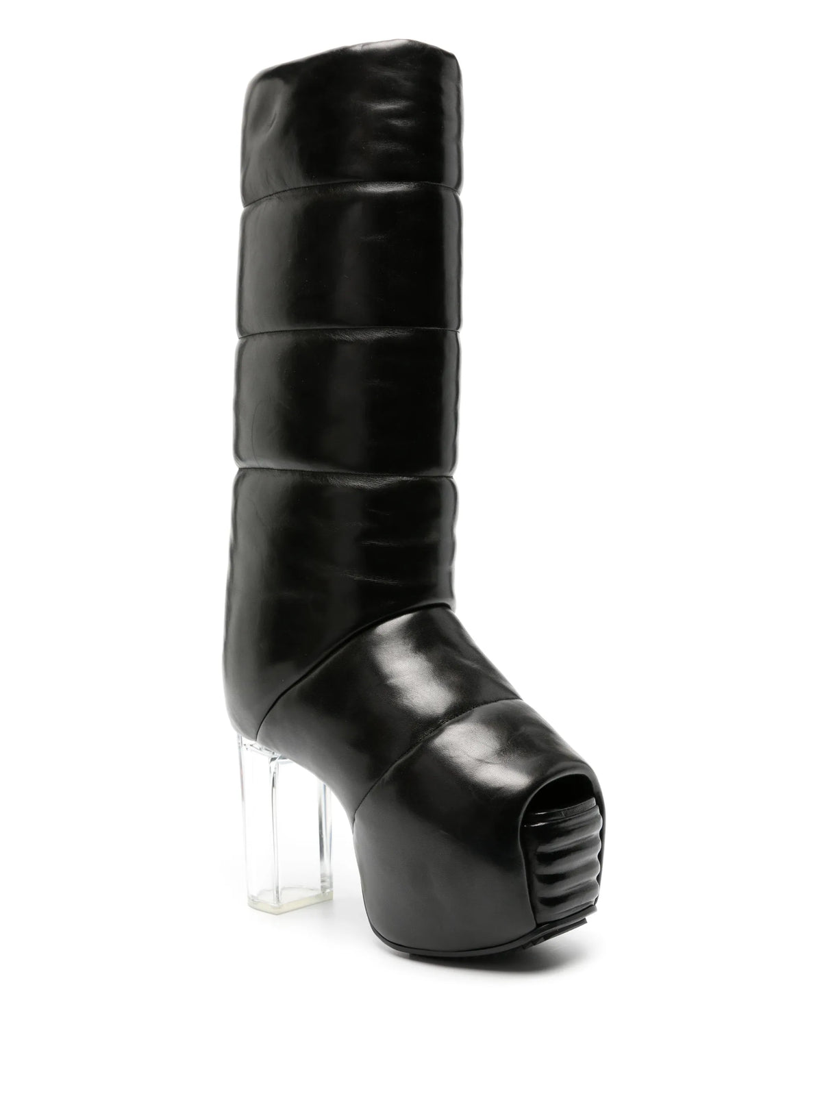120mm padded-design leather boots