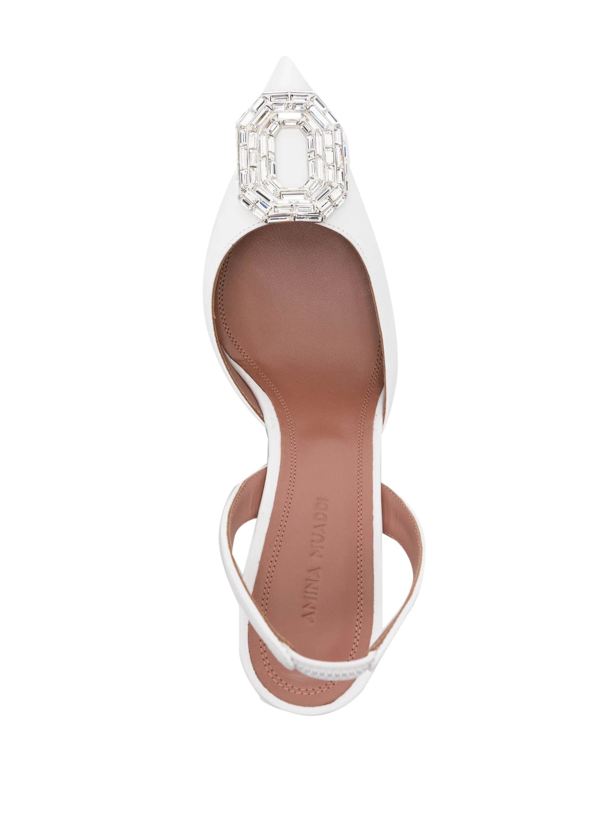 95mm Camelia crystal-buckle pumps