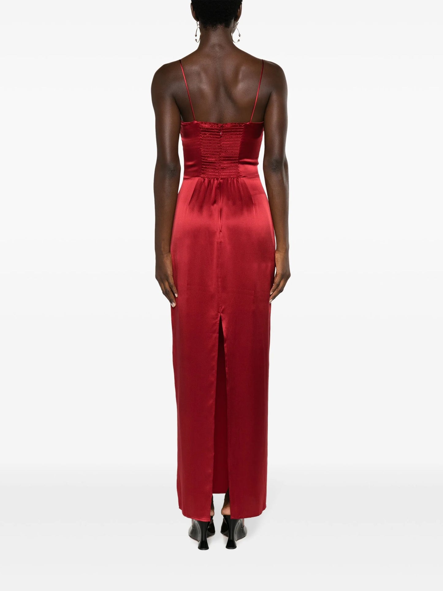 Frankie floral-appliqué silk dress