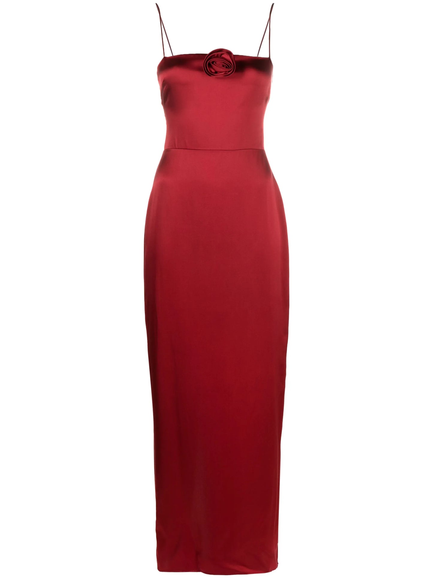 Frankie floral-appliqué silk dress