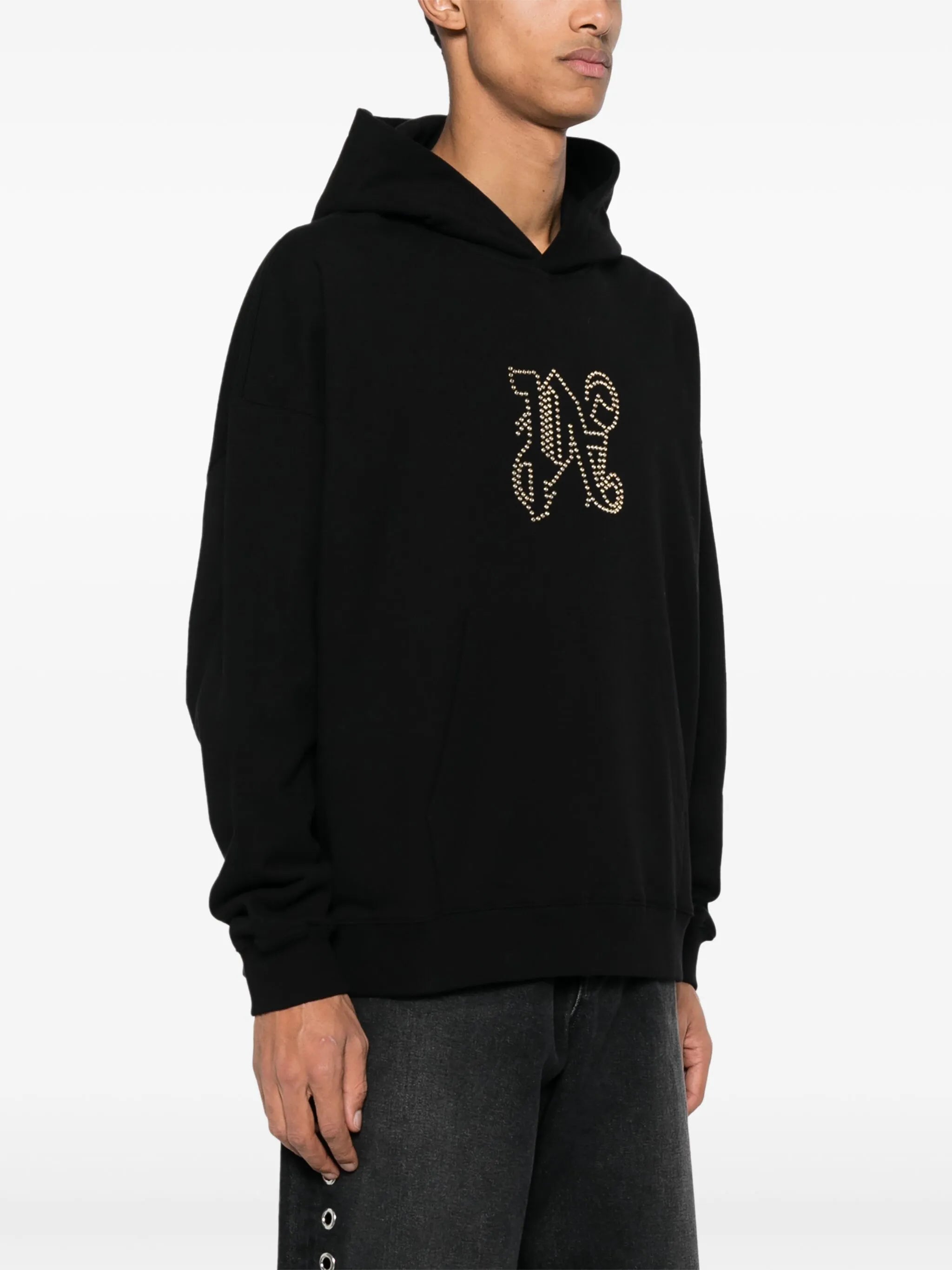monogram-appliqué cotton hoodie