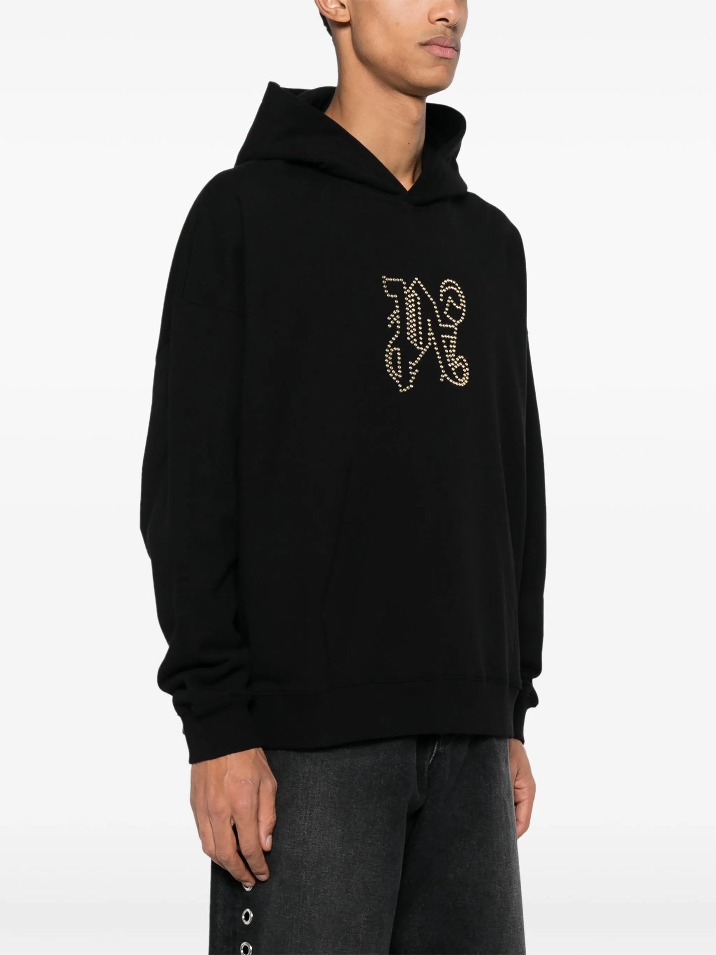 monogram-appliqué cotton hoodie