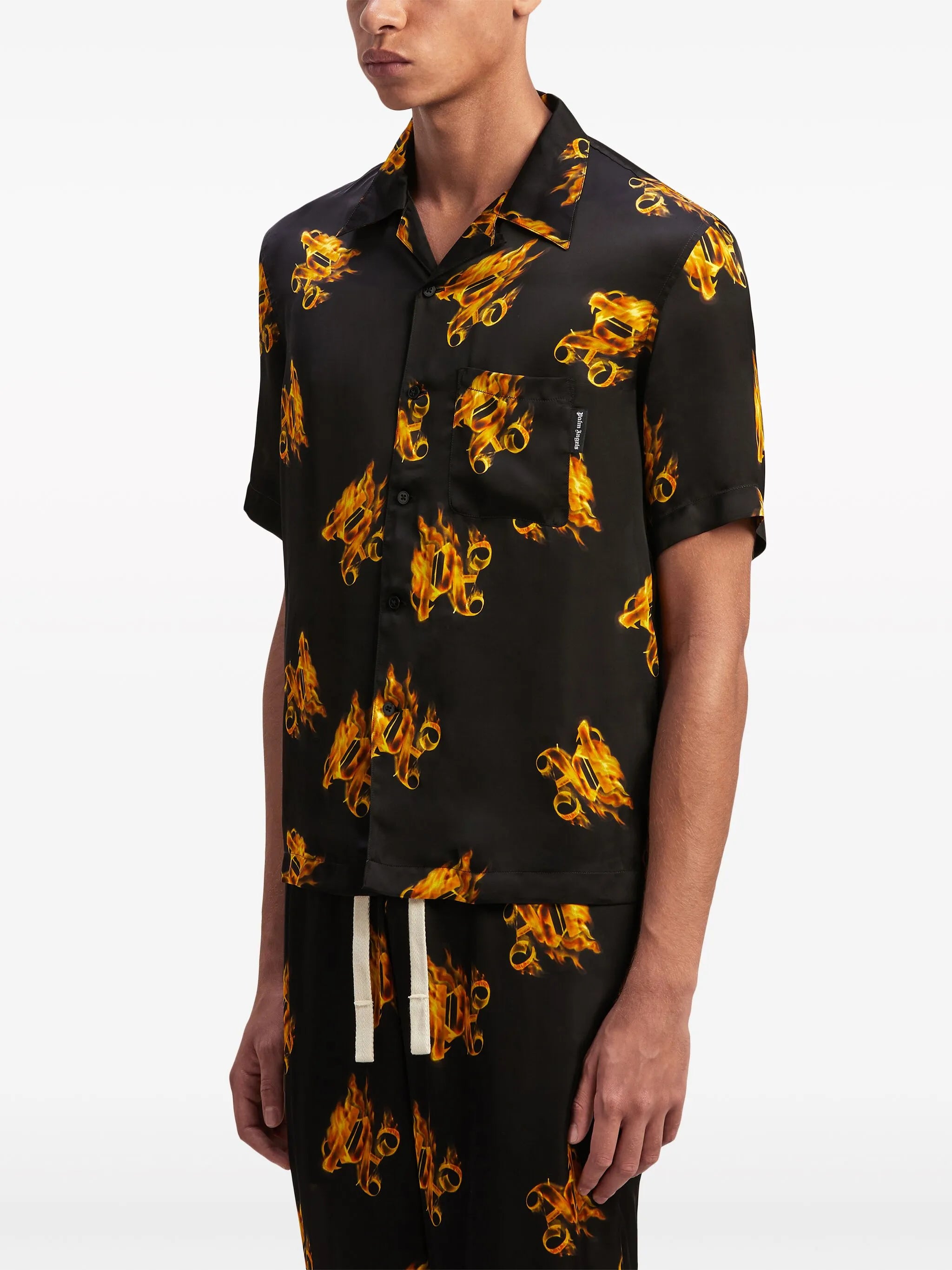 Burning monogram-print shirt