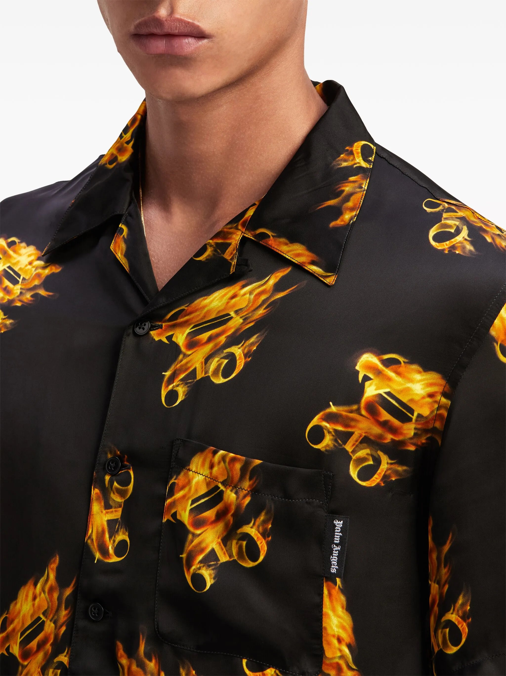 Burning monogram-print shirt