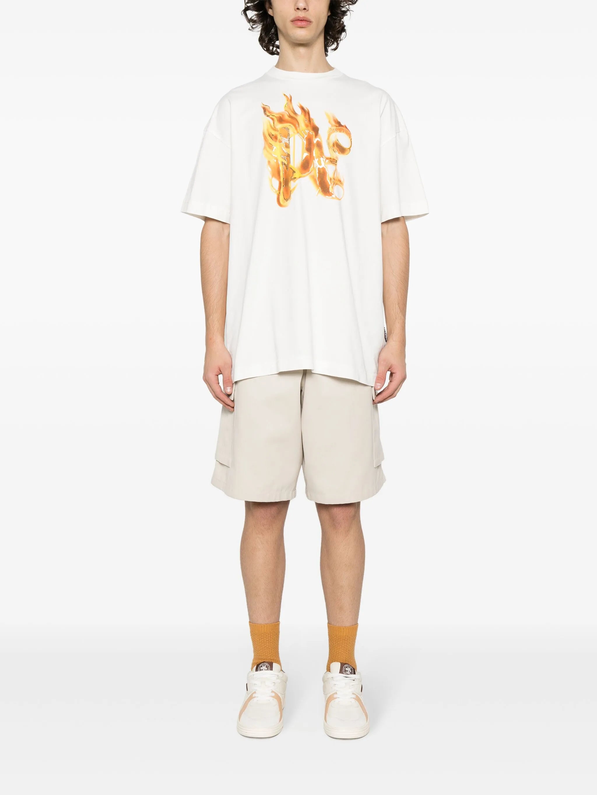 Burning monogram-print T-shirt